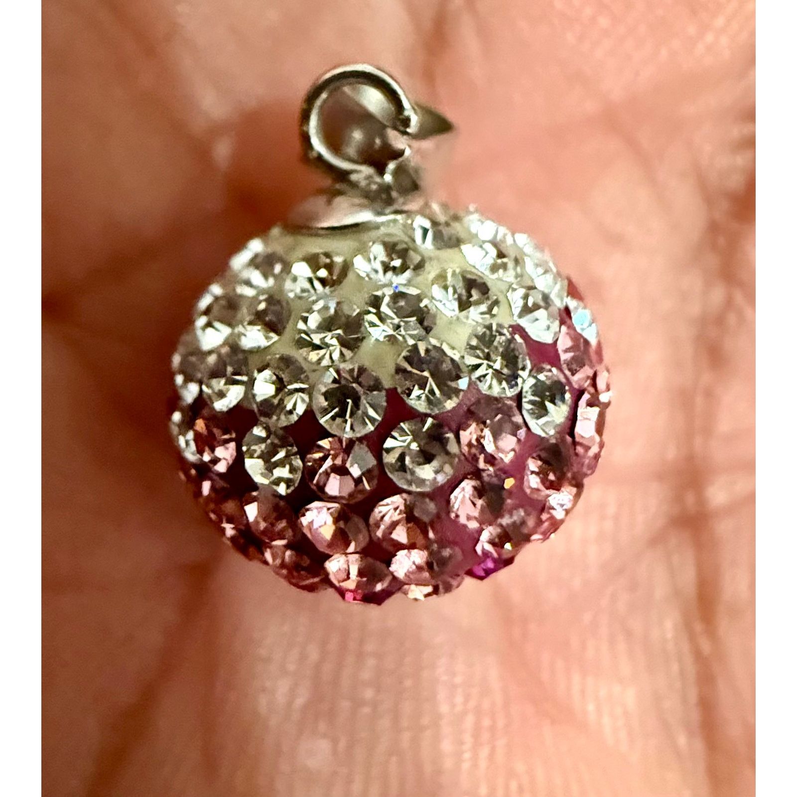 Other Vintage Sterling Silver 925 Pink Ombre Crystal Pavé Pendant Size ONE SIZE - 8 Thumbnail