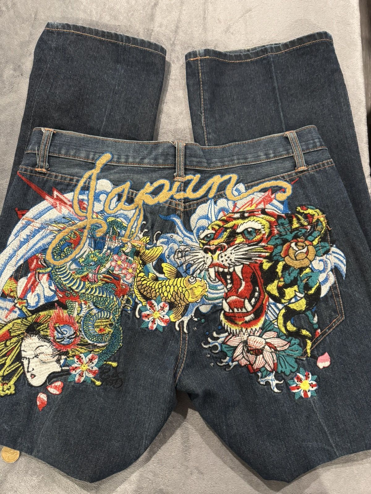 Ed Hardy Vintage Ed Hardy Embroidered Jeans Size US 36 / EU 52 - 1 Thumbnail