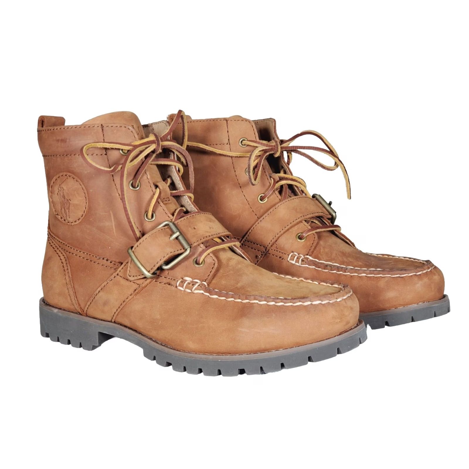 Polo Ralph Lauren Brown leather outdoor boots with buckle Polo Ralph Lauren Boots REDMOND Nubuck Leather Wheat Brown D  main image 3