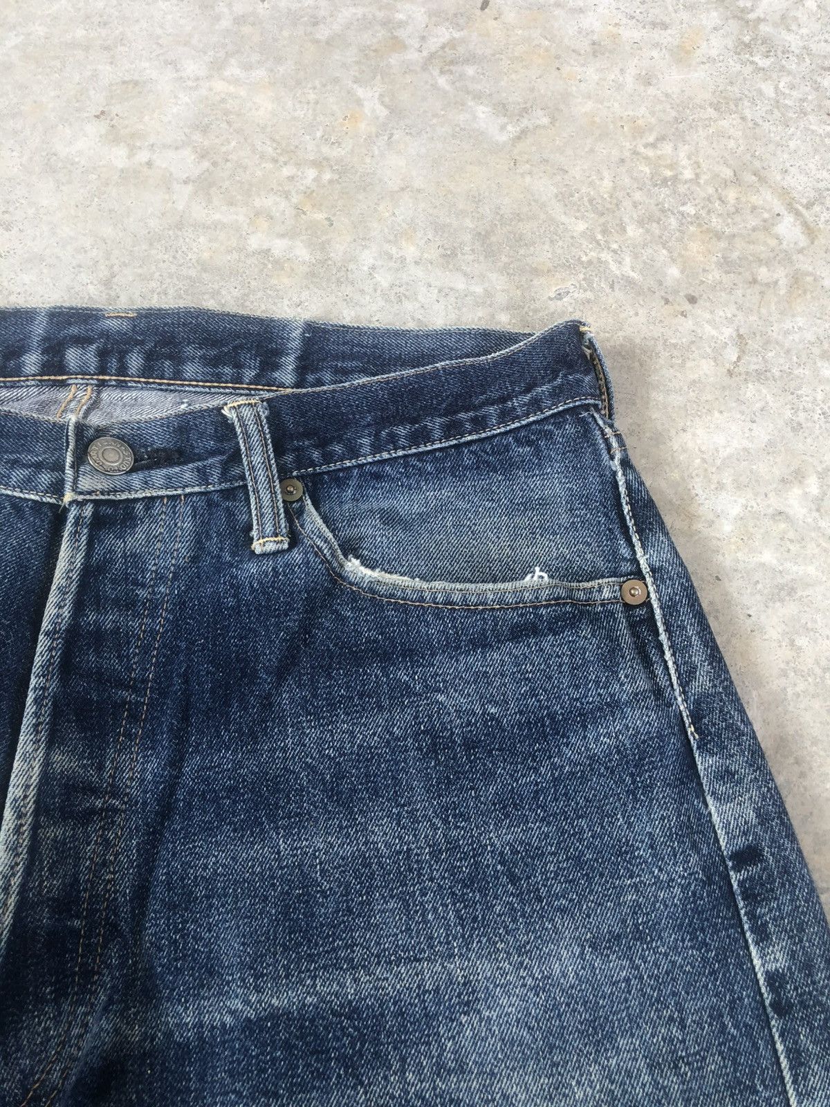 Studio D'Artisan Studio D’Artisan SD101 Selvedge Denim Distressed Jeans Size US 31 - 16 Thumbnail