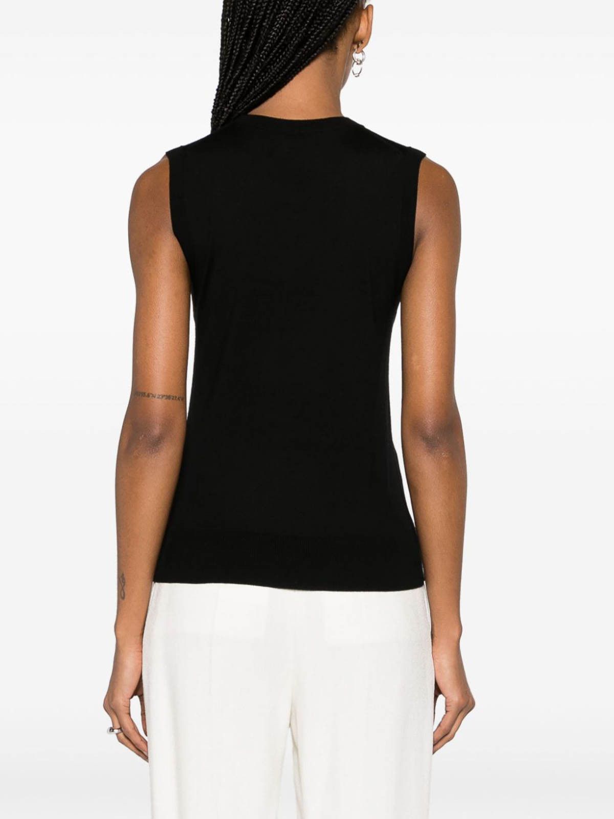 Chloe o1loc1c10425 Sleeveless Wool Top in Black Size XL / US 12-14 / IT 48-50 - 2 Thumbnail