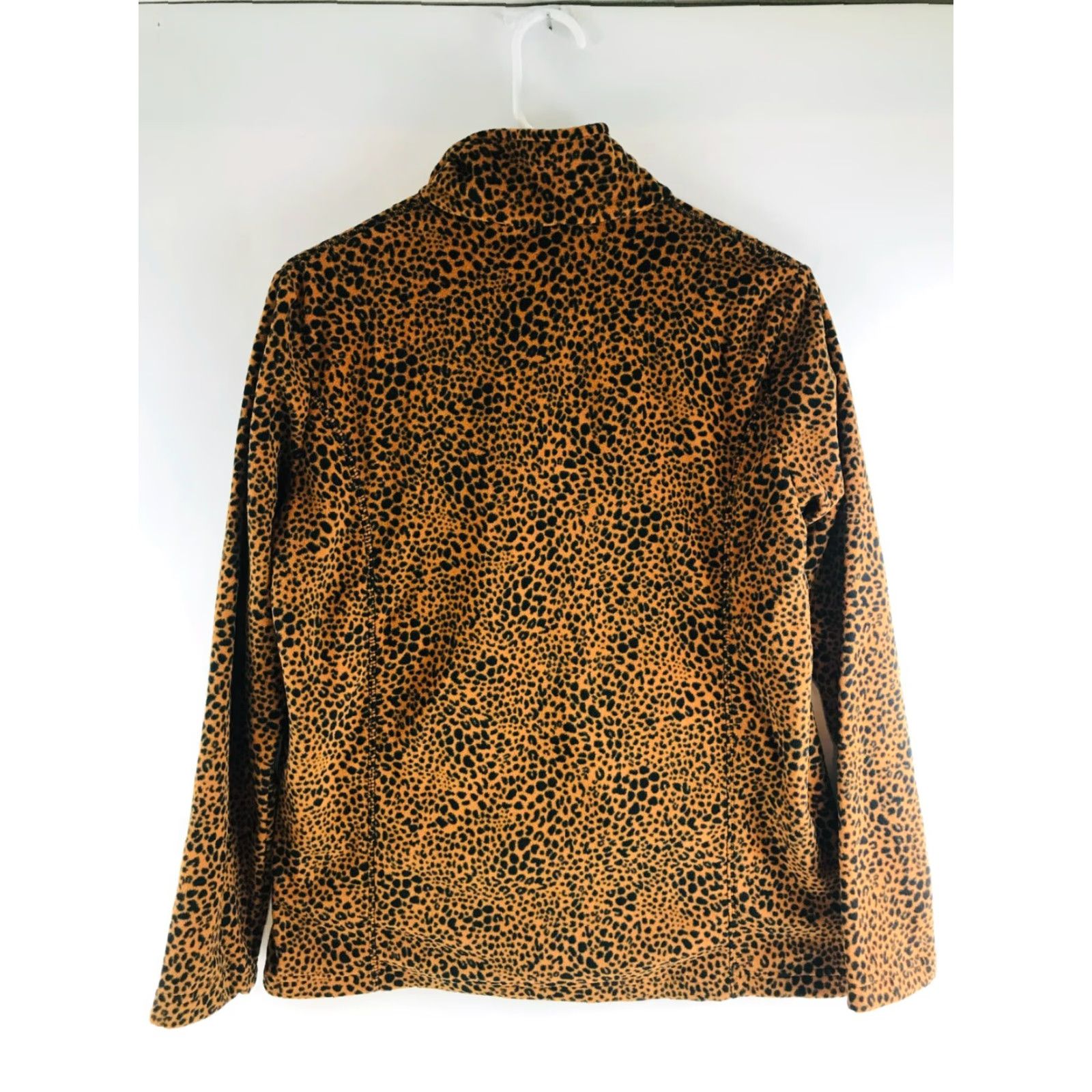 Lands' End Lands' End Jacket Womens Medium Brown Animal Print Full Zip Womens Size M / US 6-8 / IT 42-44 - 2 Thumbnail