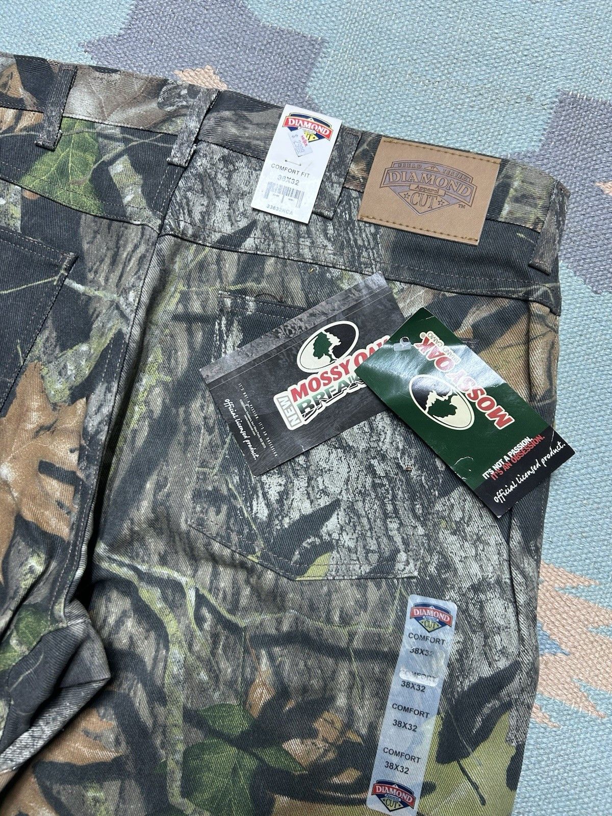 Vintage NEW Vtg diamond cut jean mossy oak camo camouflage NWT 38x31 Size US 38 / EU 54 - 4 Thumbnail