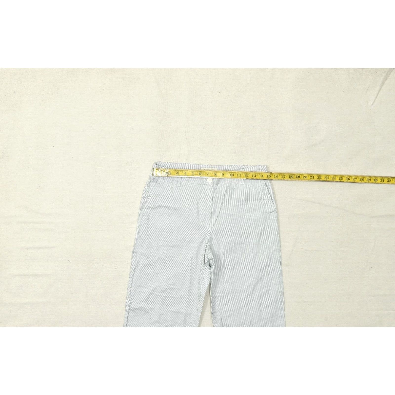 Talbots Talbots Women's Size 6 Blue White Seersucker Striped Straight Leg Chino Pants Size 28" / US 6 / IT 42 - 4 Thumbnail