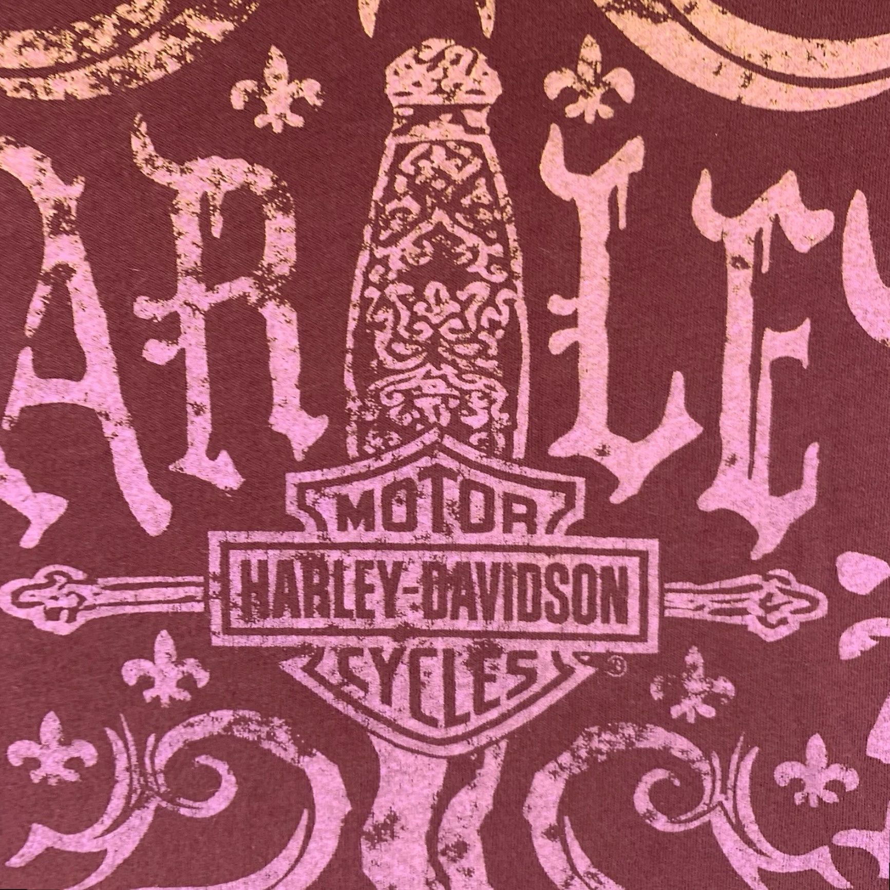 Harley Davidson Harley-Davidson Women's T-Shirt Large Casual Graphic Skull Sword Rusty Red Cotton Basic Summer Fall Spring Winter Size L / US 10 / IT 46 - 7 Thumbnail