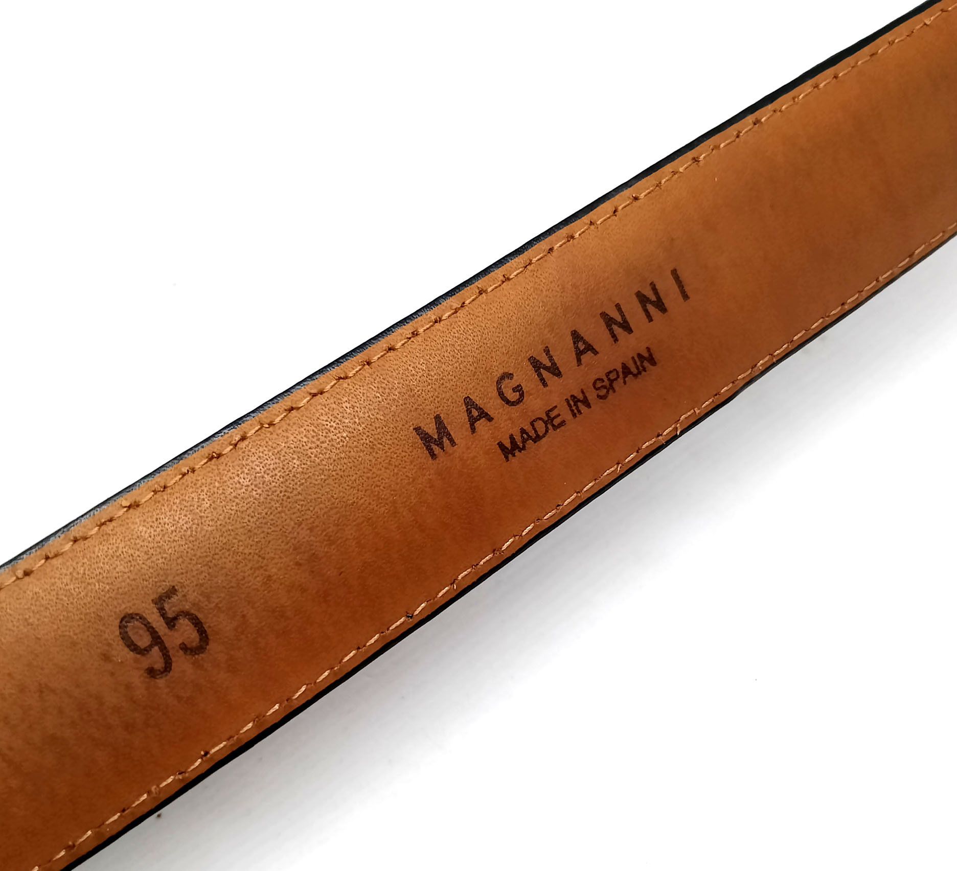 Magnanni Magnanni Suede Leather Belt, size 95, Dark Blue, Spain Size 36 - 13 Thumbnail