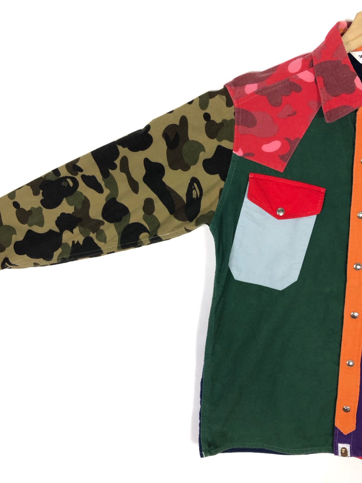 Bape RARE🔥MIX CRAZY CAMO COLORBLOCKS BUTTON UPS SHIRT JACKET Size US M / EU 48-50 / 2 - 8 Thumbnail