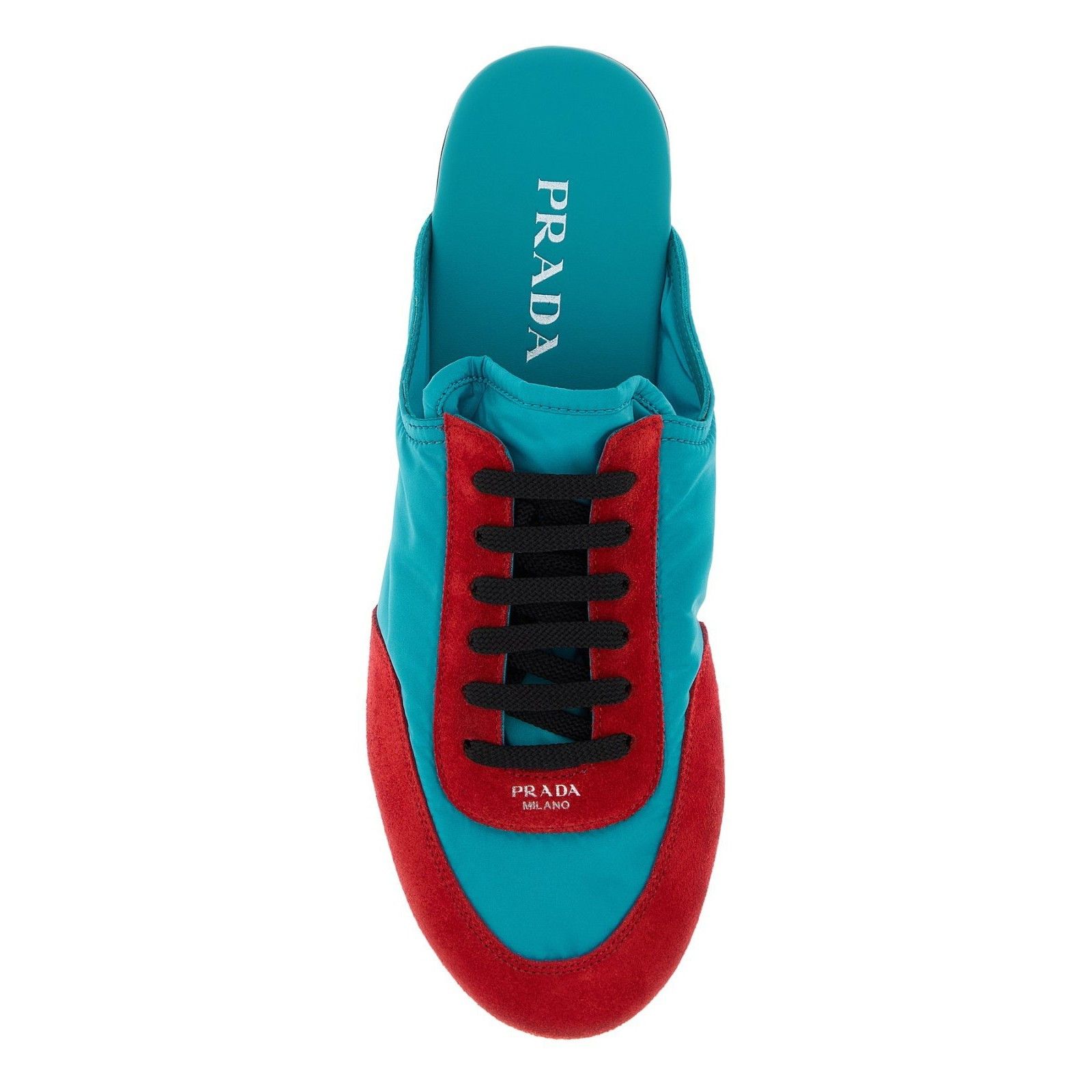 Prada PRADA Two Tone Blue Red Re-Nylon Suede Slippers New & Authen Size US 7 / IT 37 - 4 Thumbnail