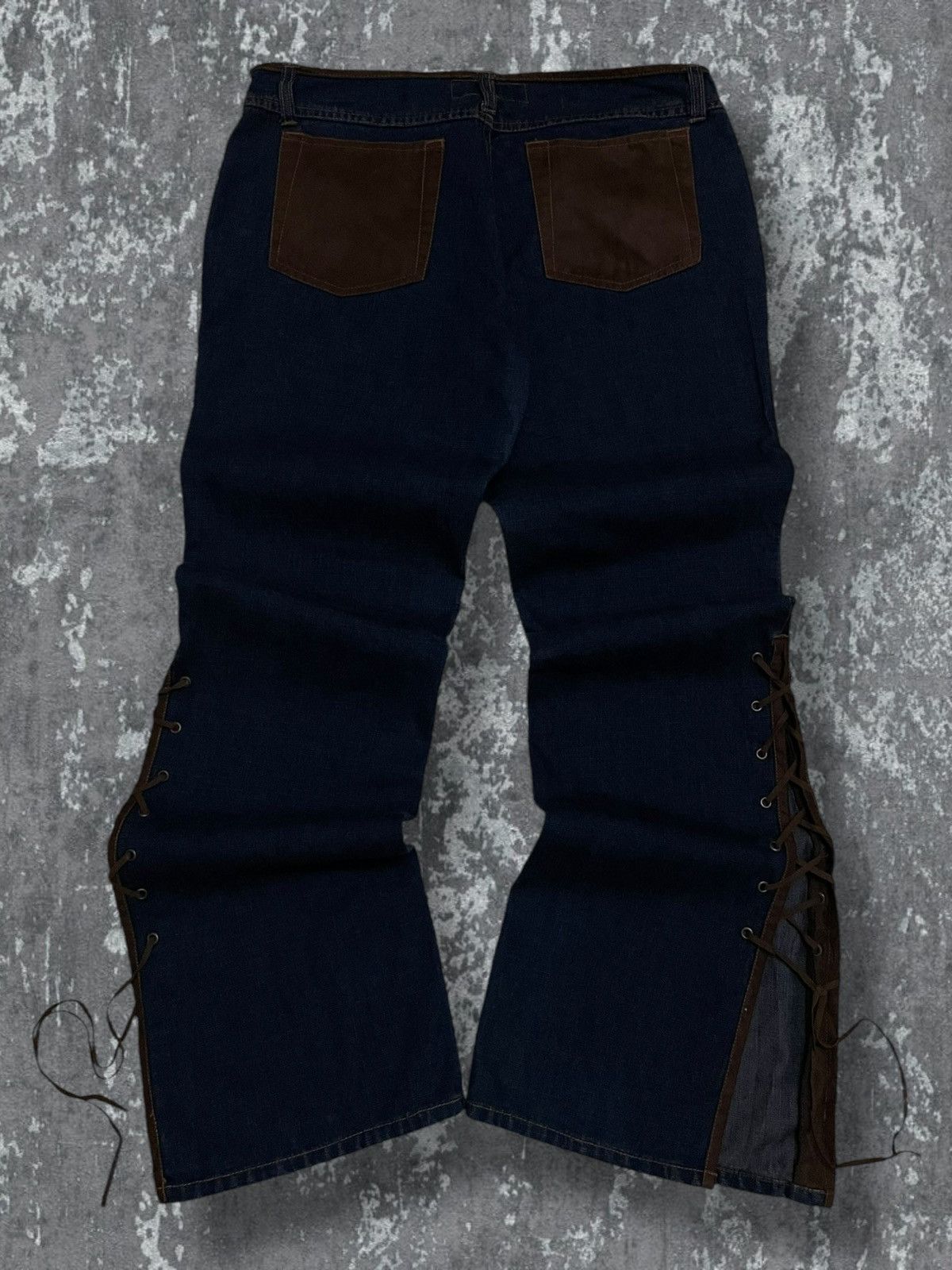 Japanese Brand Vintage 90s Designer Route 66 Rare Flared Lace Cowboy Denim Size US 32 / EU 48 - 9 Thumbnail
