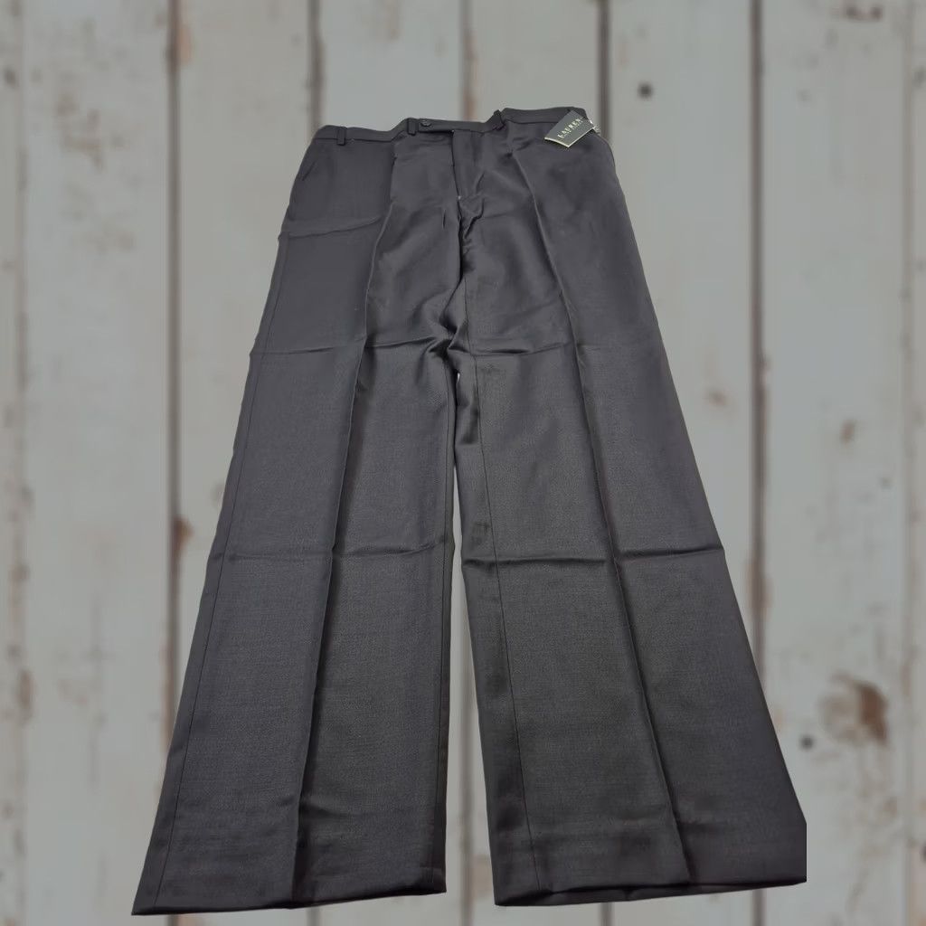 Ralph Lauren VINTAGE Lauren Ralph Lauren Mens Pants 38x34 Black Wool Flat Front Office Size US 38 / EU 54 - 1 Thumbnail