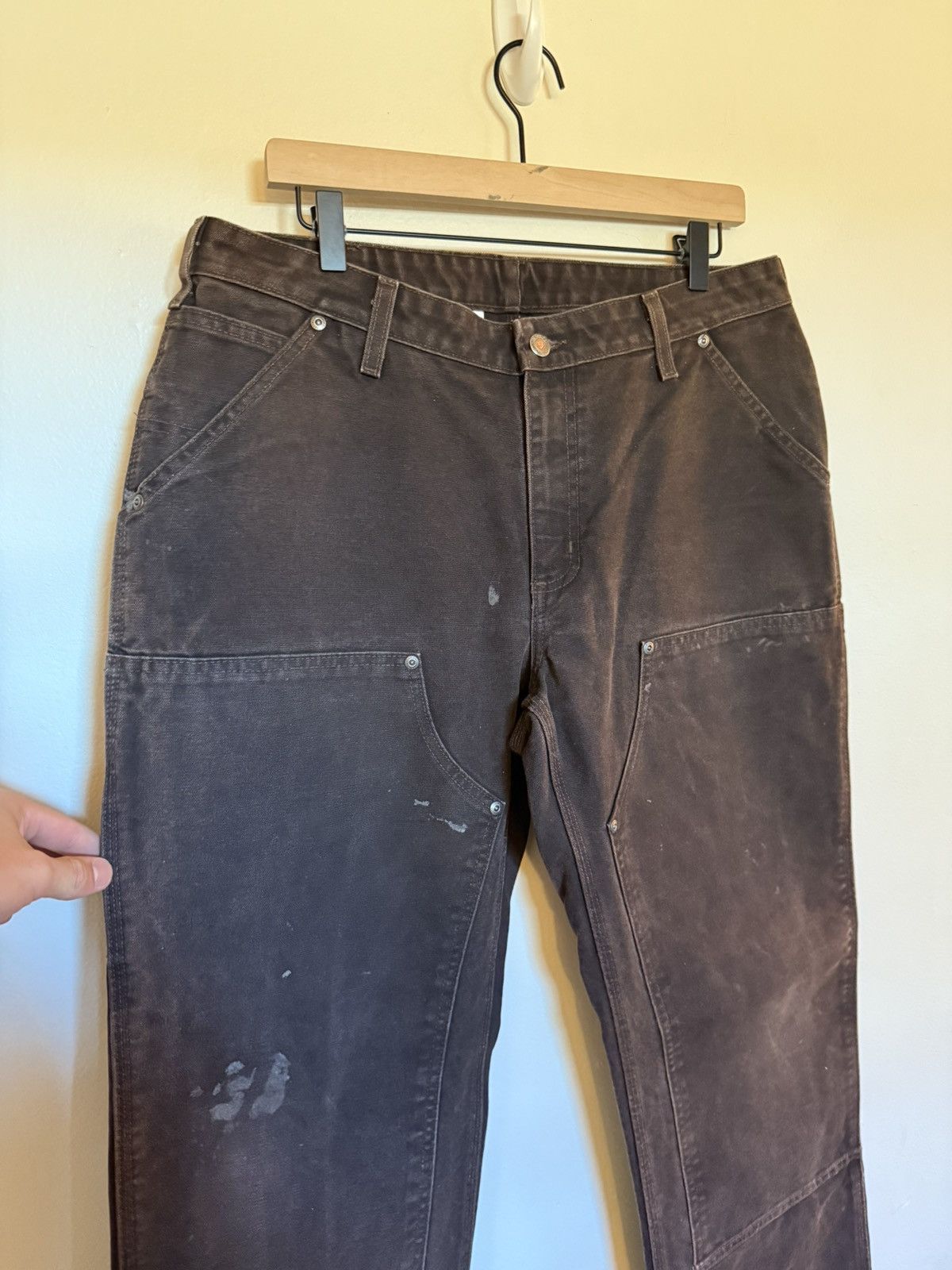 Carhartt Vintage Thrashed Faded Carhartt Double Knee Denim 4gseller Size US 34 / EU 50 - 2 Thumbnail