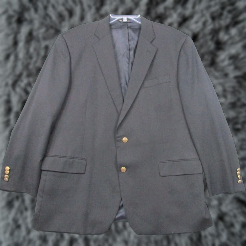 Brooks Brothers Brooks Brothers Makers 1818 Sport Coat 48 Black Wool Madison USA Sport Coat Blazer Mens Regular Wool Black Madison 48 USA Size 48R - 1 Thumbnail