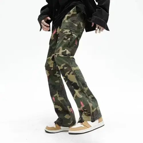 Individualized Shirts Camouflage Baggy Cargo Flare Pants Size US 32 / EU 48 - 3 Thumbnail