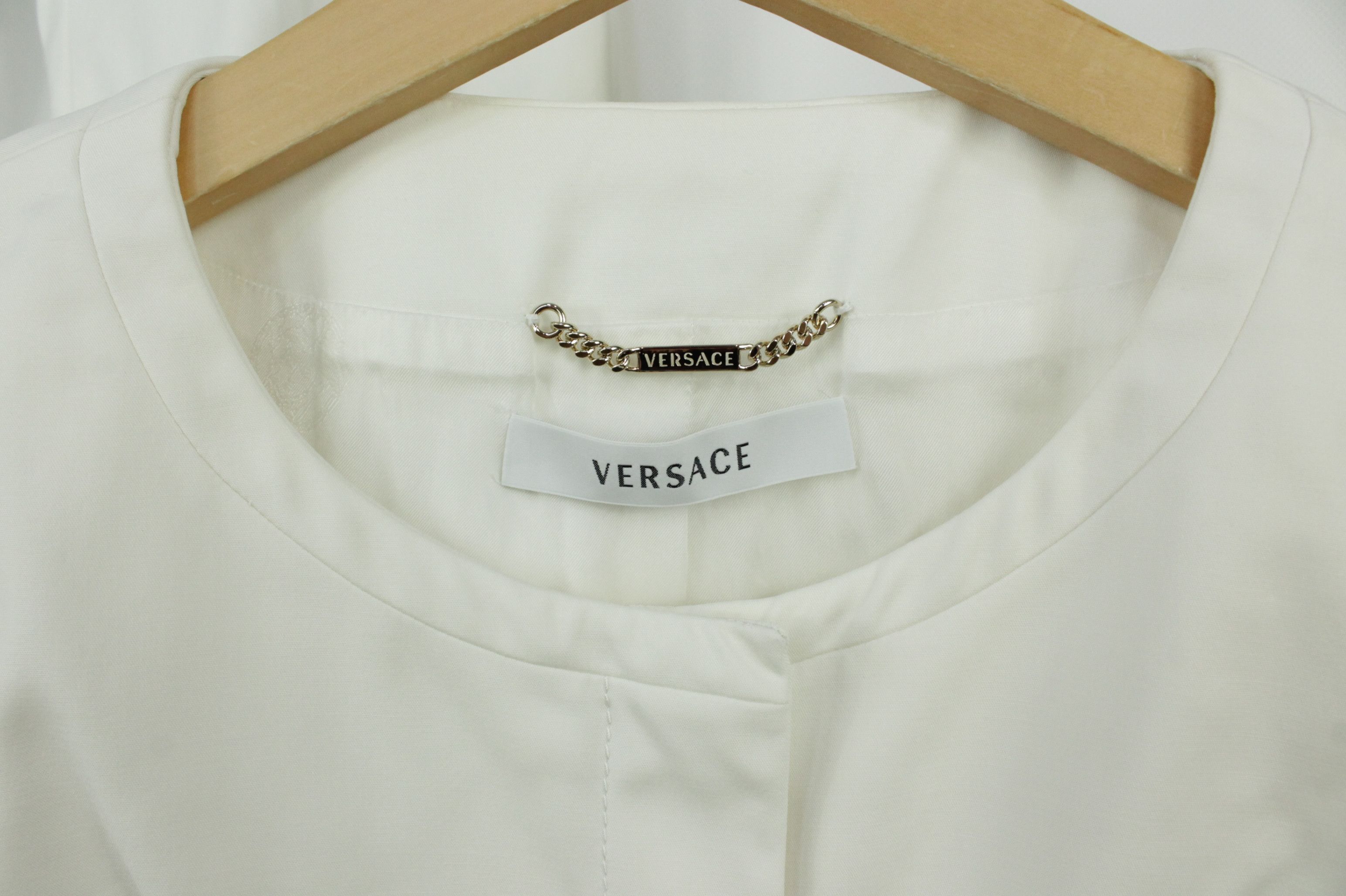 Versace Gianni Versace White Stretch Cotton Tailored Pants Suit Wmns Size XS / US 0-2 / IT 36-38 - 4 Thumbnail