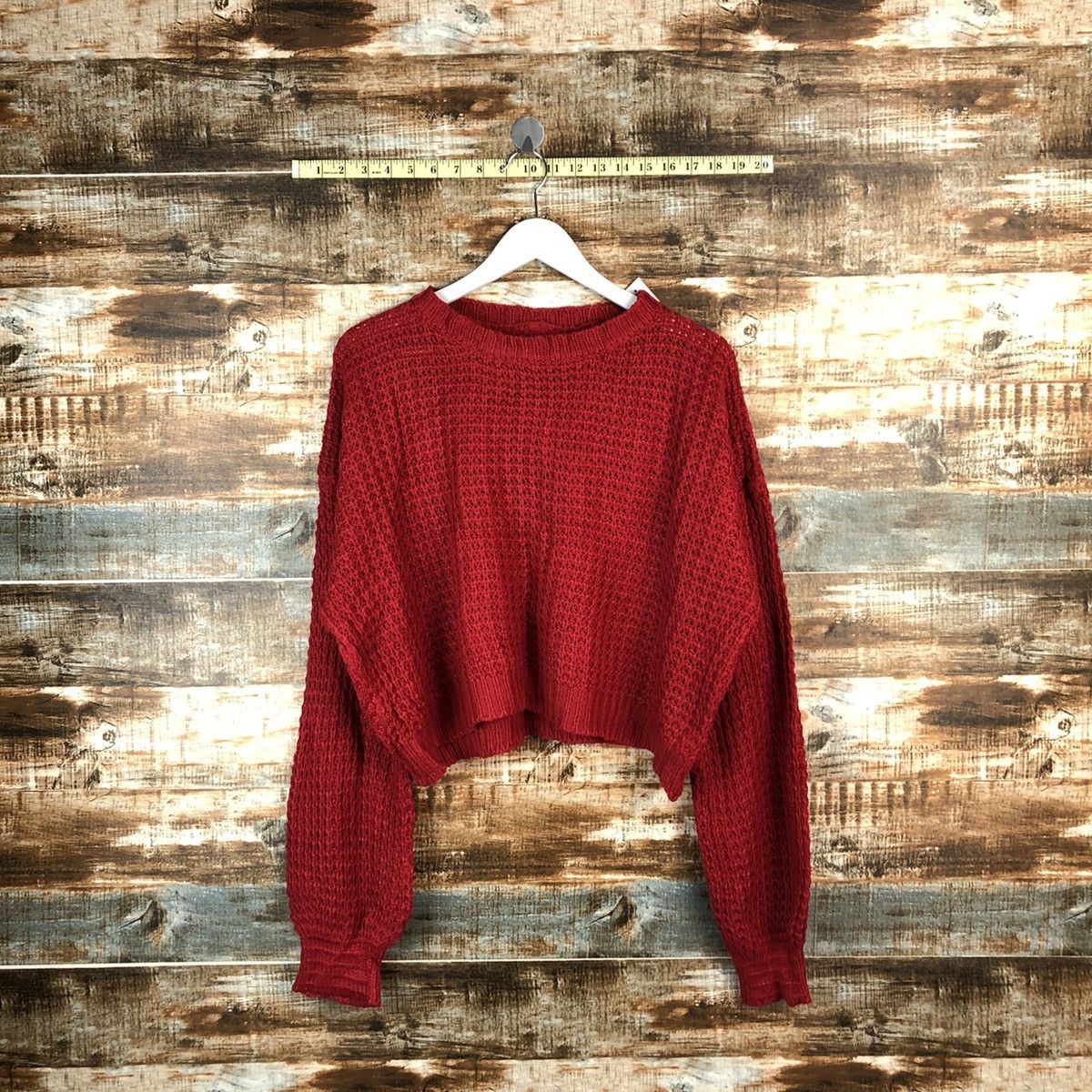 Vintage YPS Red ripped vintage crop top Knitwear #A1378 Size M / US 6-8 / IT 42-44 - 1 Thumbnail