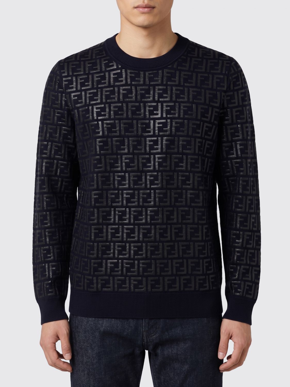 Fendi Fendi Sweater Men Blue Size US XL / EU 56 / 4 - 1 Thumbnail