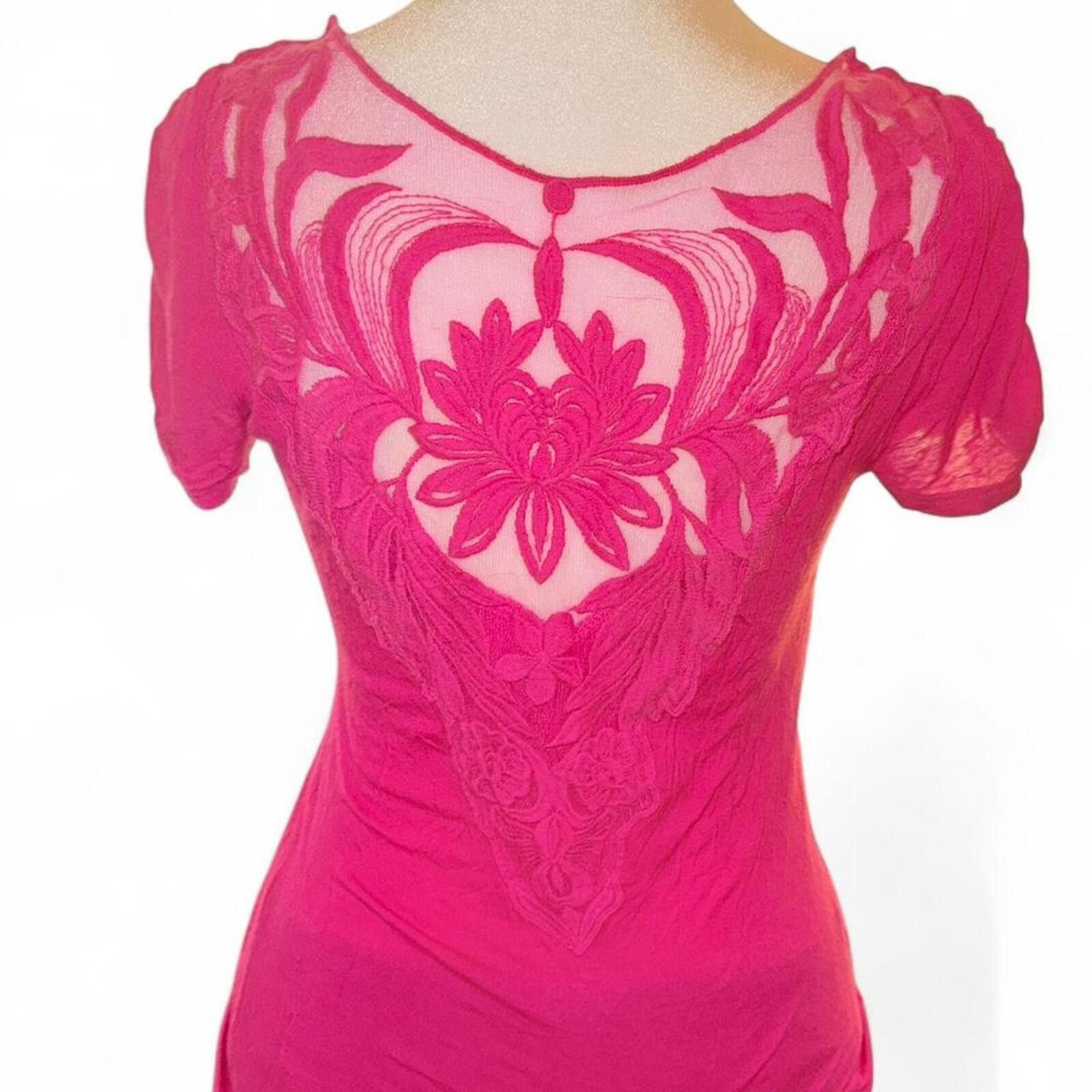 Other Vintage Taboo Hot Pink Lace Y2K Top Size S / US 4 / IT 40 - 1 Thumbnail