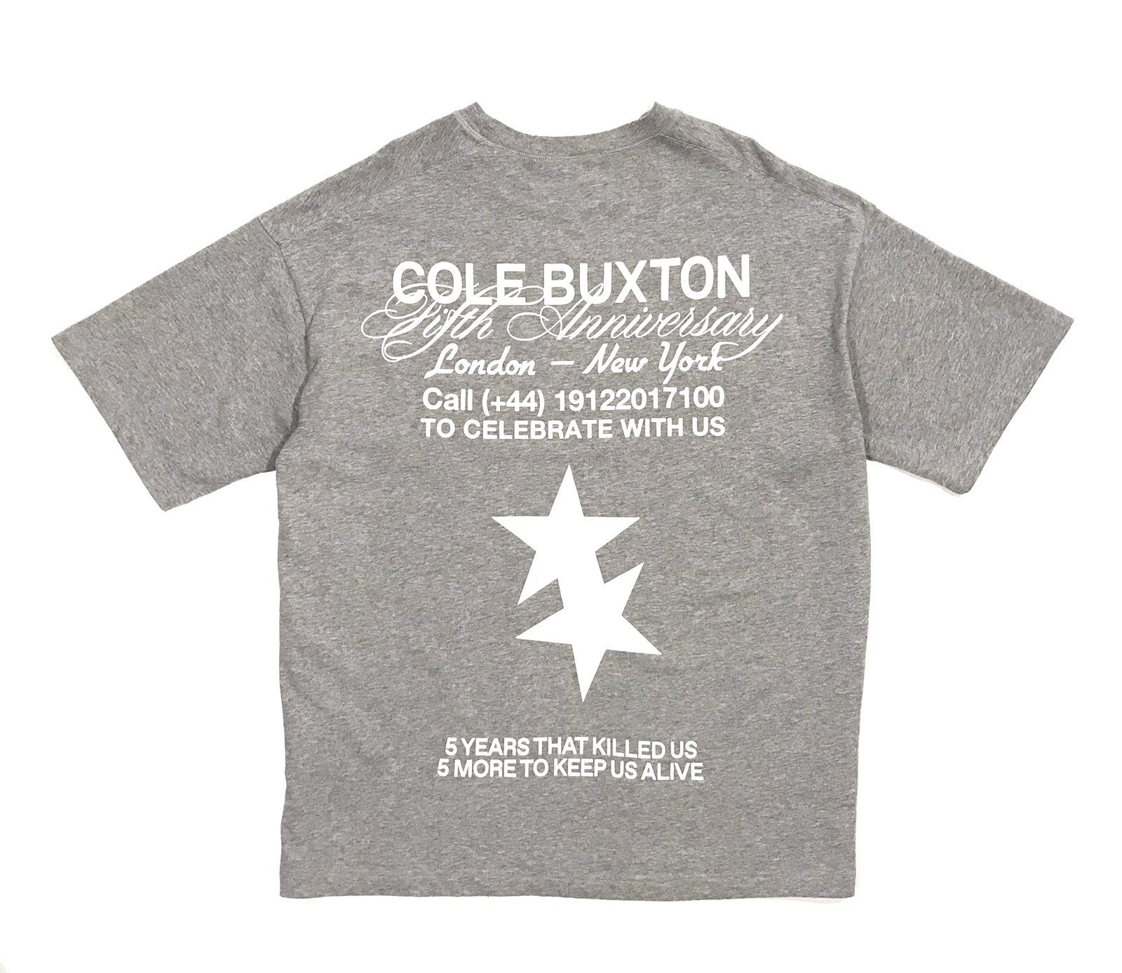 Cole Buxton Cole Buxton 5th Anniversary T-Shirt Men’s L Gray Size US L / EU 52-54 / 3 - 2 Thumbnail