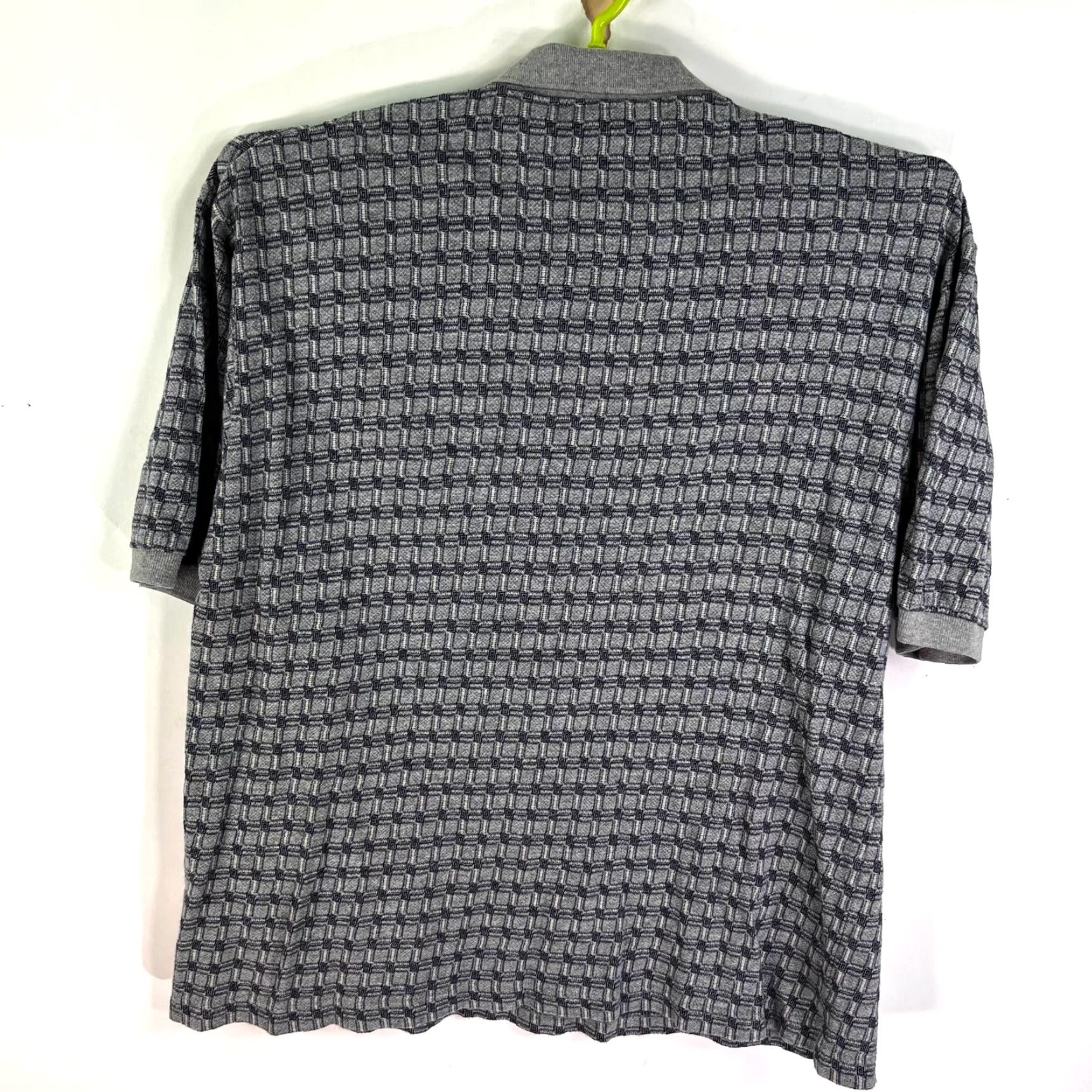 Vintage Robert Stock Gray Geometric Check Polo Shirt Mens Size L Short Sleeve Cotton Size US L / EU 52-54 / 3 - 7 Thumbnail