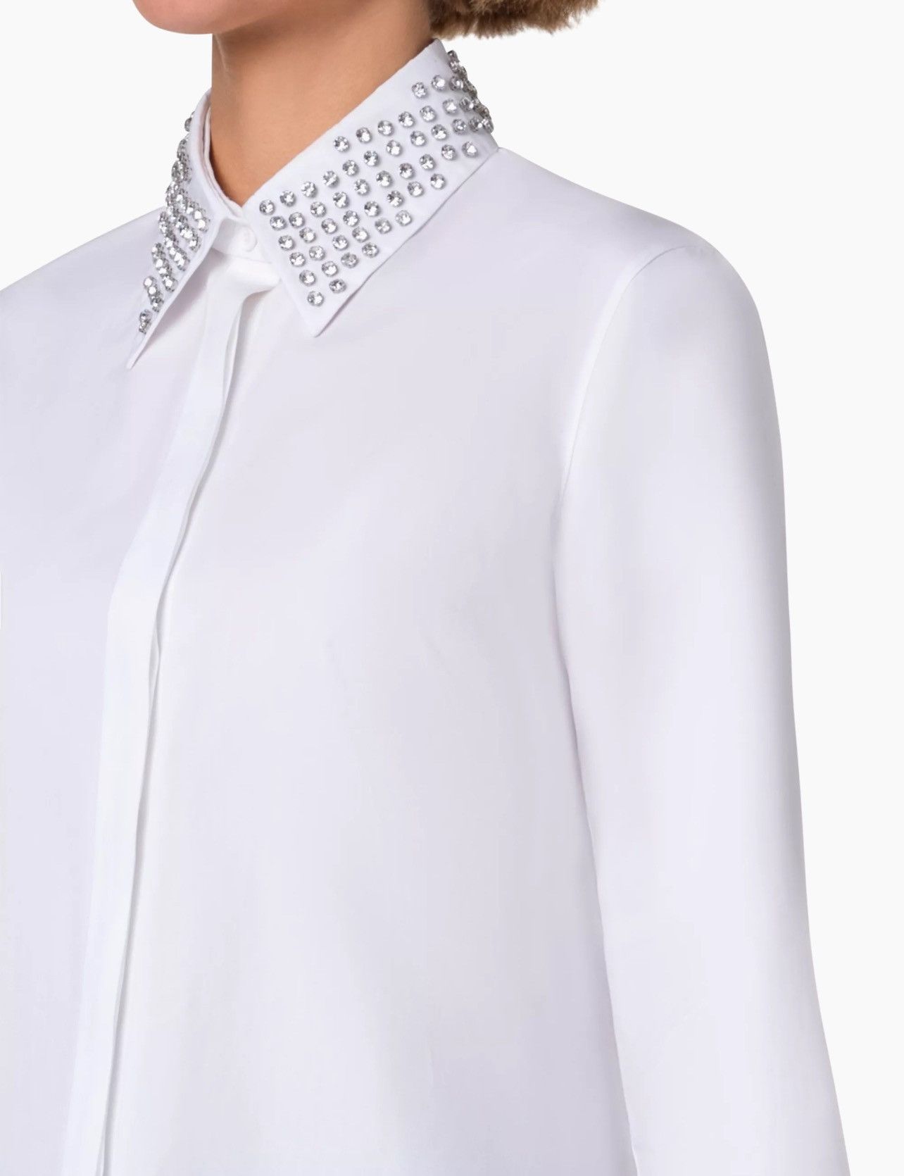 Akris Akris punto Embellished Collar Cotton Shirt size 4 Size S / US 4 / IT 40 - 4 Thumbnail