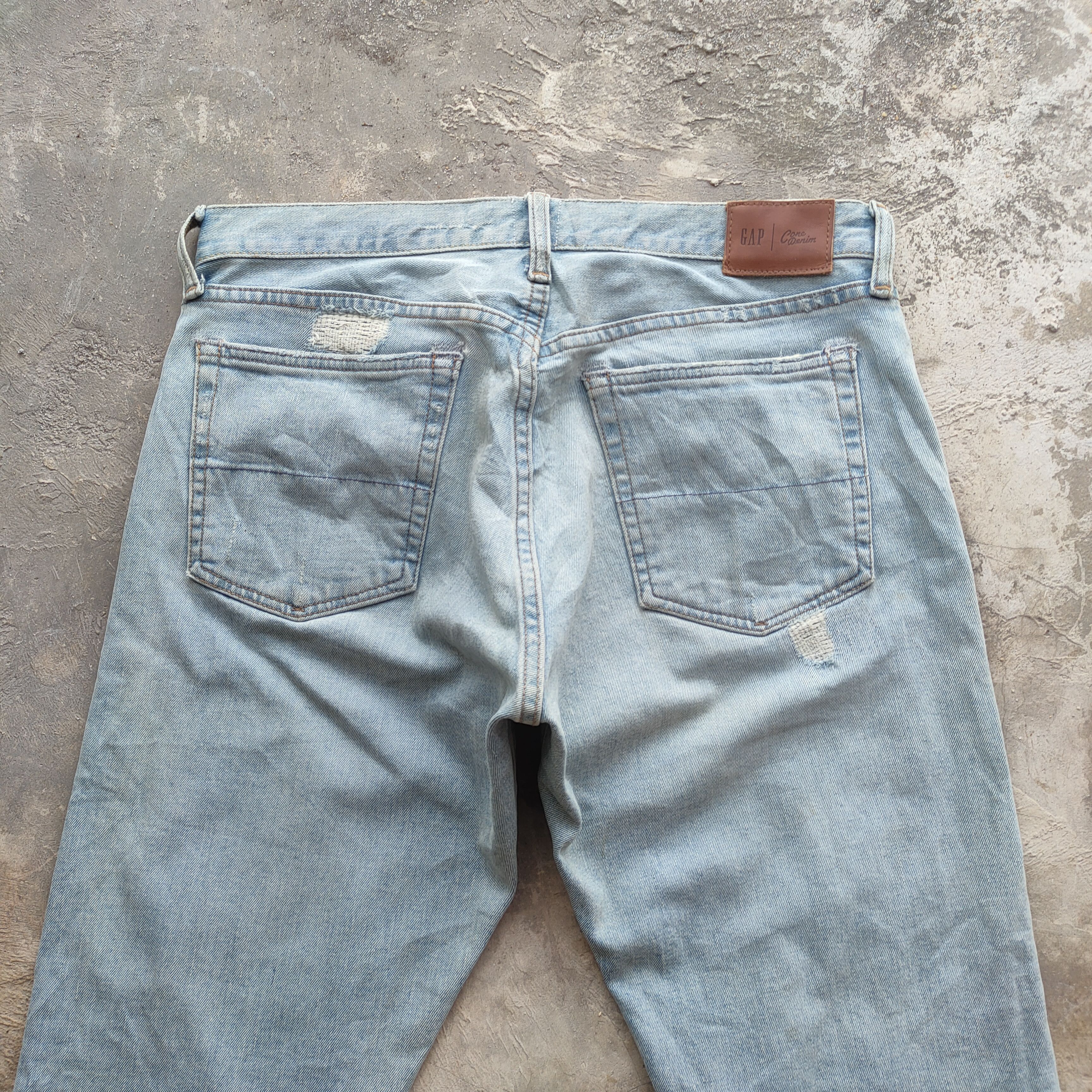 Gap W32 VINTAGE GAP FADED BLUE DISTRESSED JEAN PANTS Size US 32 / EU 48 - 10 Thumbnail