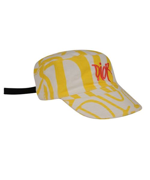 Dior SHAWN Logo Camp Cap 1 of 1 Medium Yellow White Size ONE SIZE - 1 Thumbnail