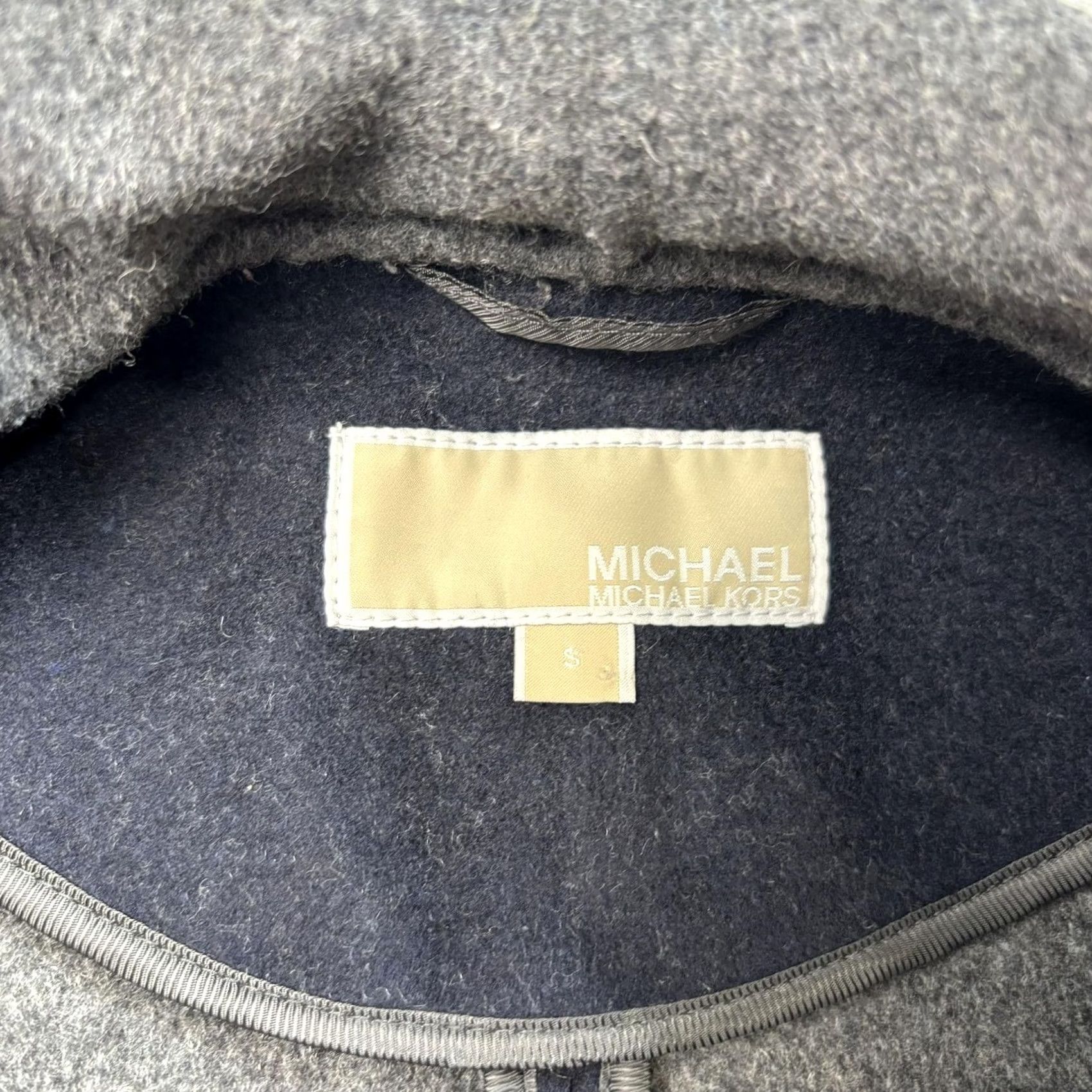 Michael Kors Michael Kors Coat Womens S Women Navy Wool Blend Cape Drape Collar Heritage Size S / US 4 / IT 40 - 3 Thumbnail