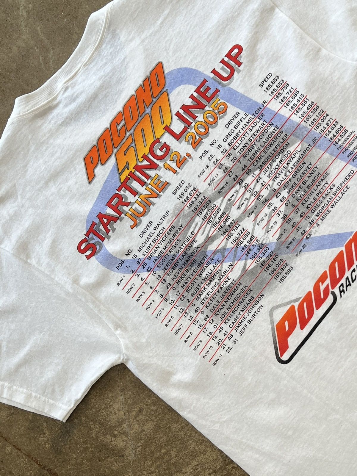 NASCAR Vintage 2005 Pocono 500 Starting Line Up Racing Tee Large Size US L / EU 52-54 / 3 - 4 Thumbnail