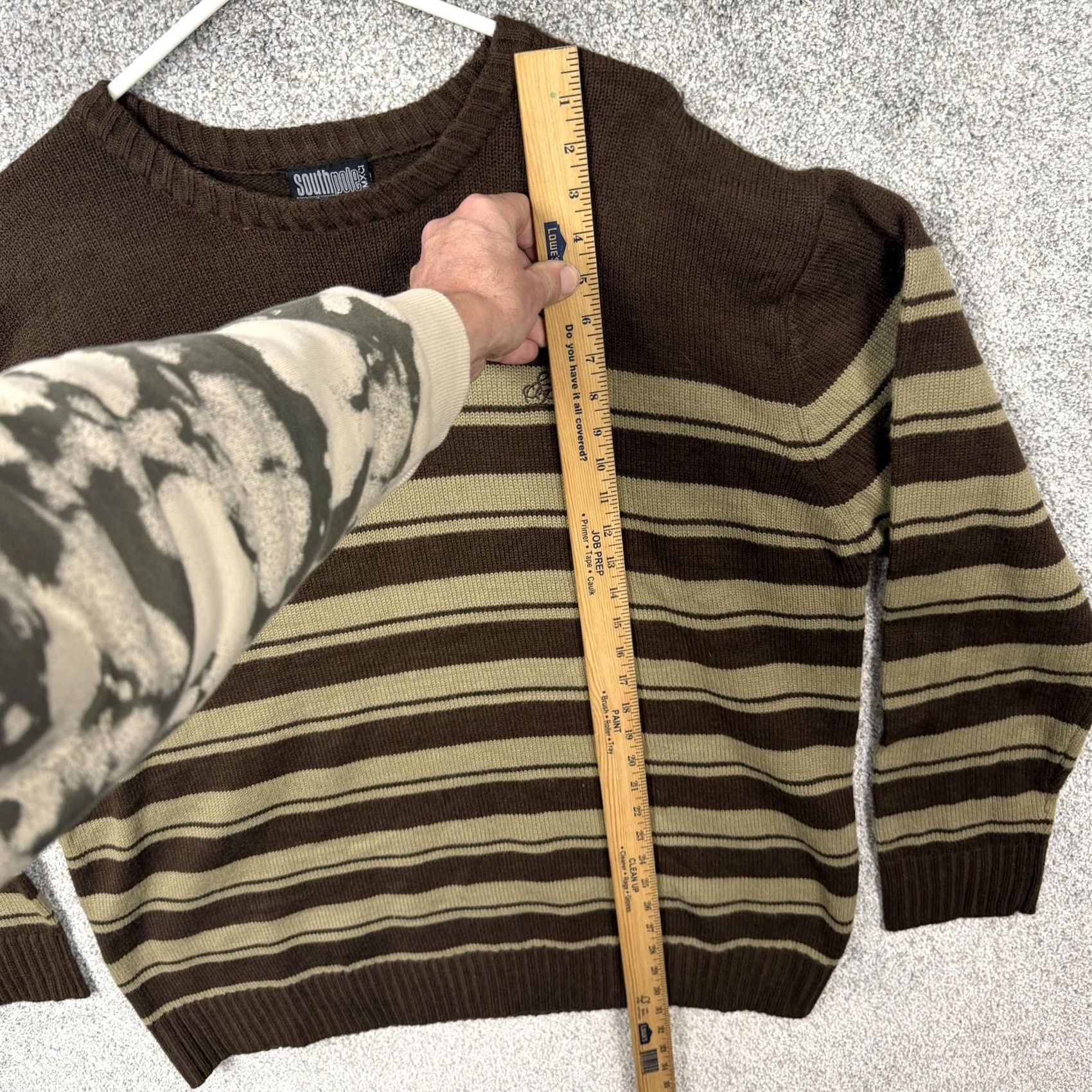 Southpole VINTAGE Southpole Sweater Shirt Mens 6XL Brown Tan Striped Crew Neck Knit Hip Hop Streetwear Y2K Grunge 90s Size US XXL / EU 58 / 5 - 2 Thumbnail