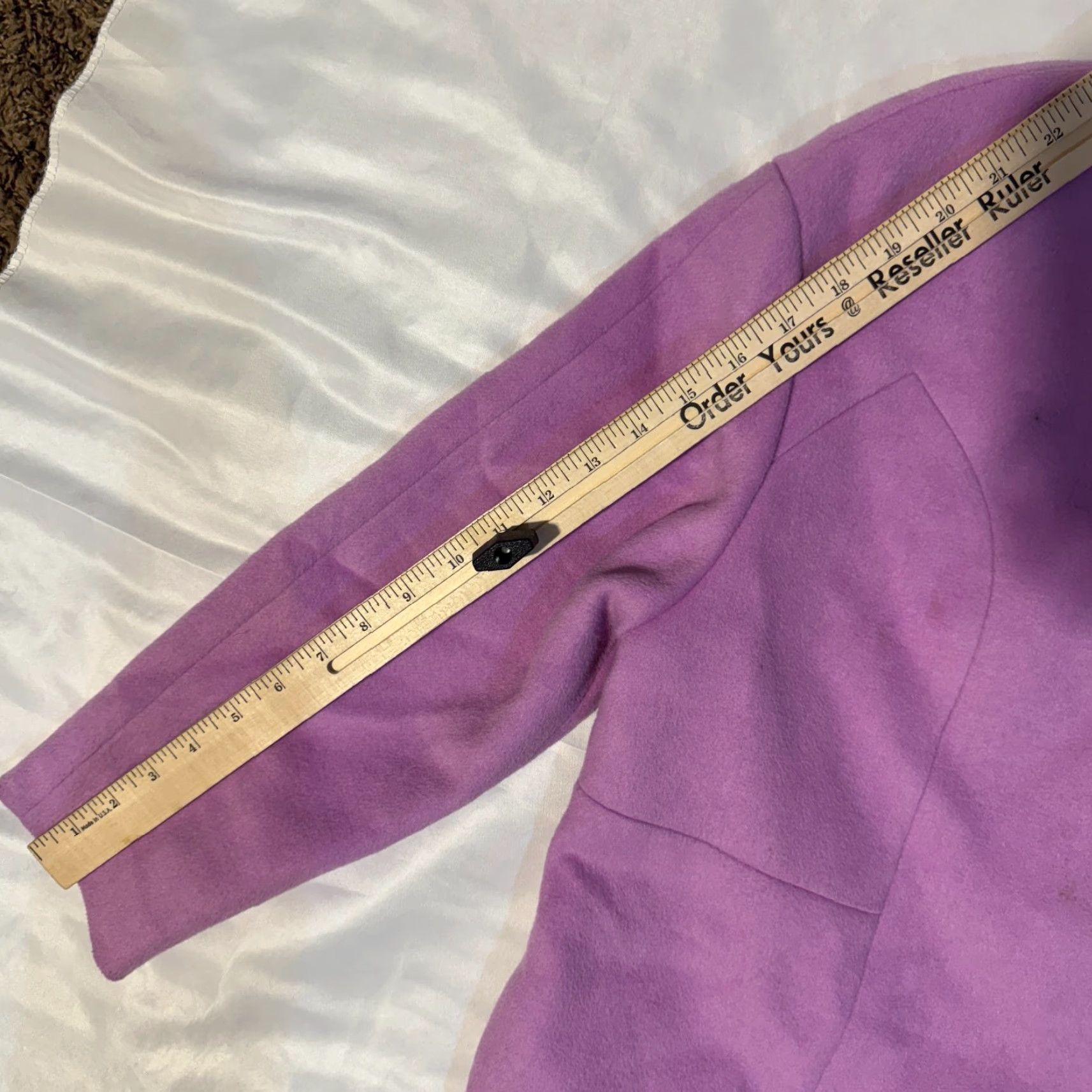 Vintage VERO MODA Katrine Soft Brushed Wool Coat Purple Lilac Size S Women Coat Regular Long Sleeve Dry Clean Only Snap Closure Casual Fall Winter Vintage No Size S / US 4 / IT 40 - 6 Thumbnail