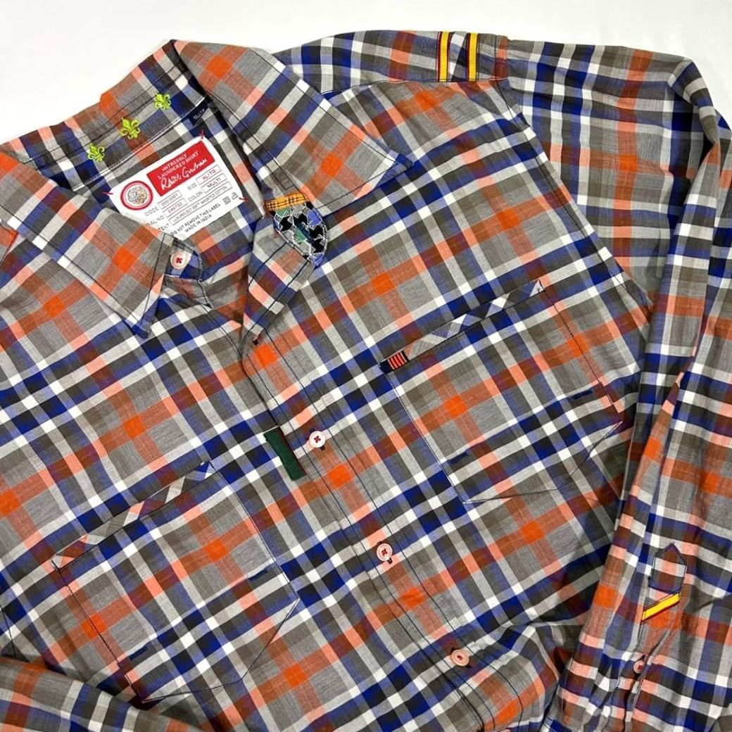 Robert Graham Robert Graham Plaid Button Down Shirt Long Sleeve Mens XL Brown Size US XL / EU 56 / 4 - 3 Thumbnail