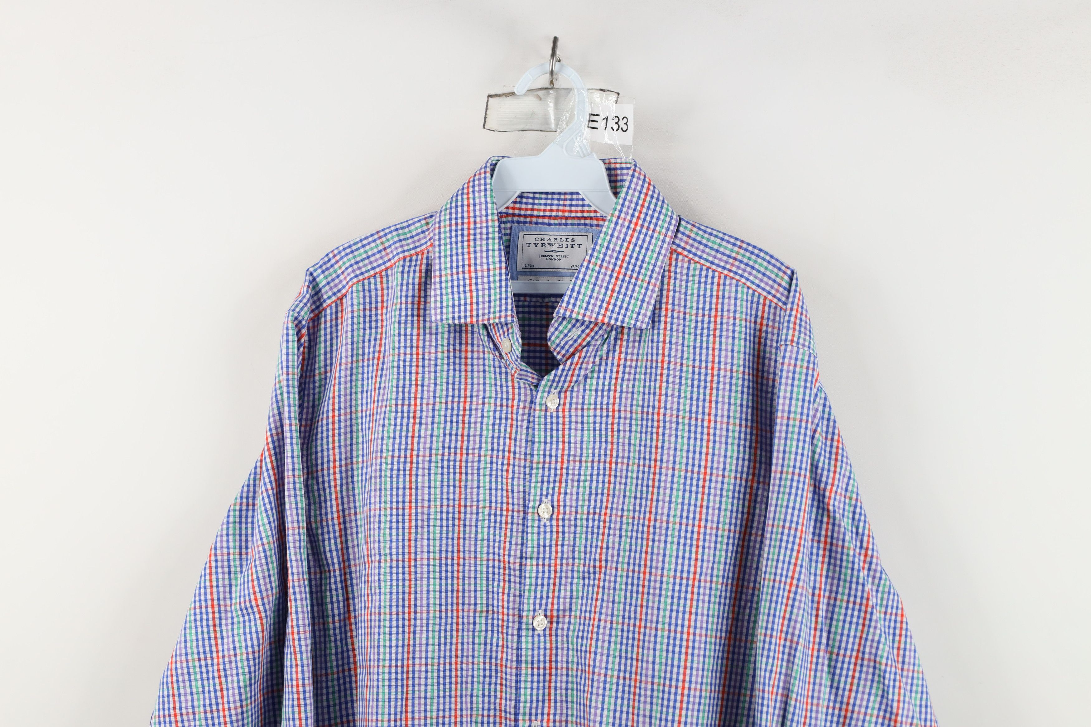 Charles Tyrwhitt Charles Tyrwhitt Fit Rainbow Plaid Collared Button Shirt Size US M / EU 48-50 / 2 - 2 Thumbnail