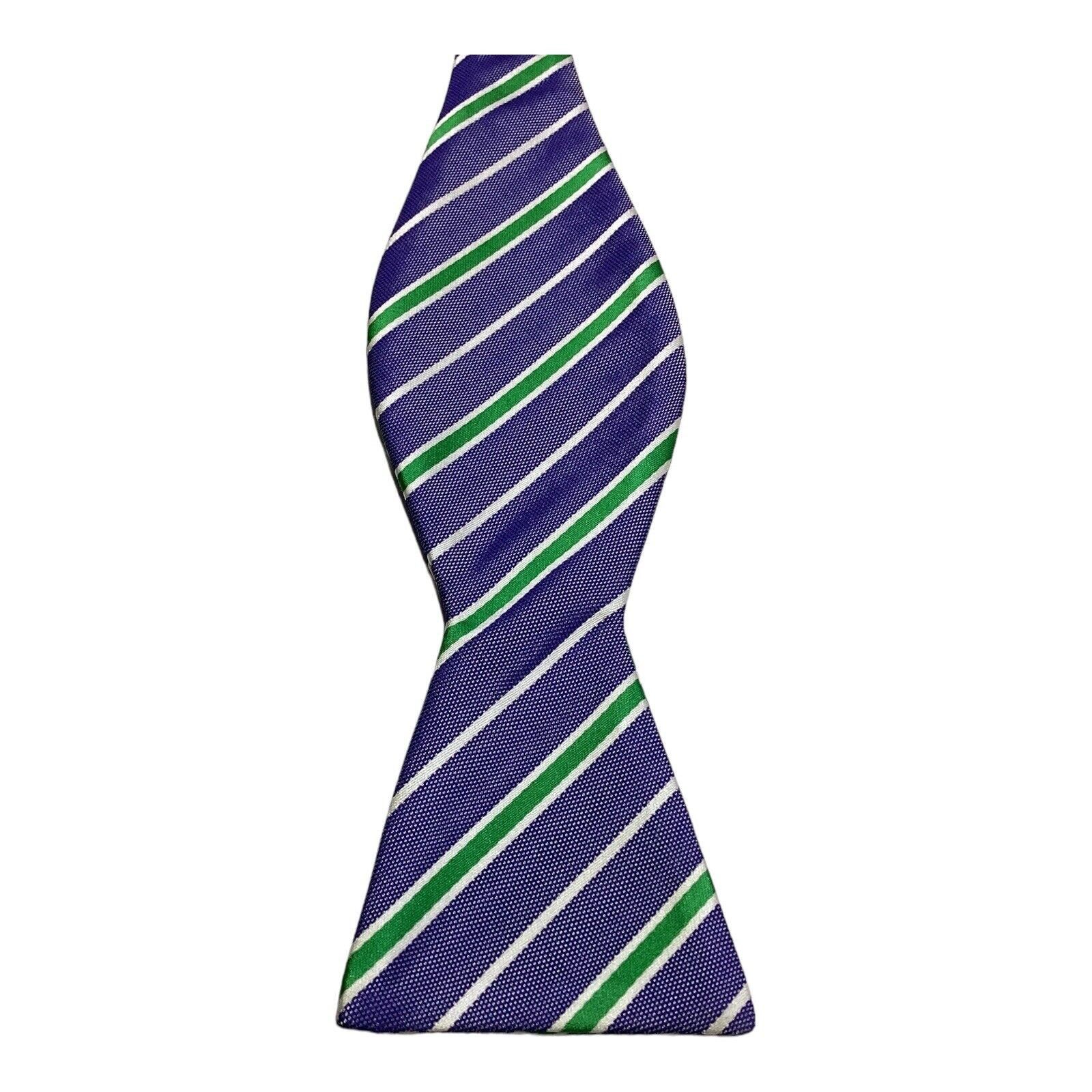 Stafford STAFFORD Blue Regimental Adjustable Self Bow Tie Polyester W Size ONE SIZE - 3 Thumbnail