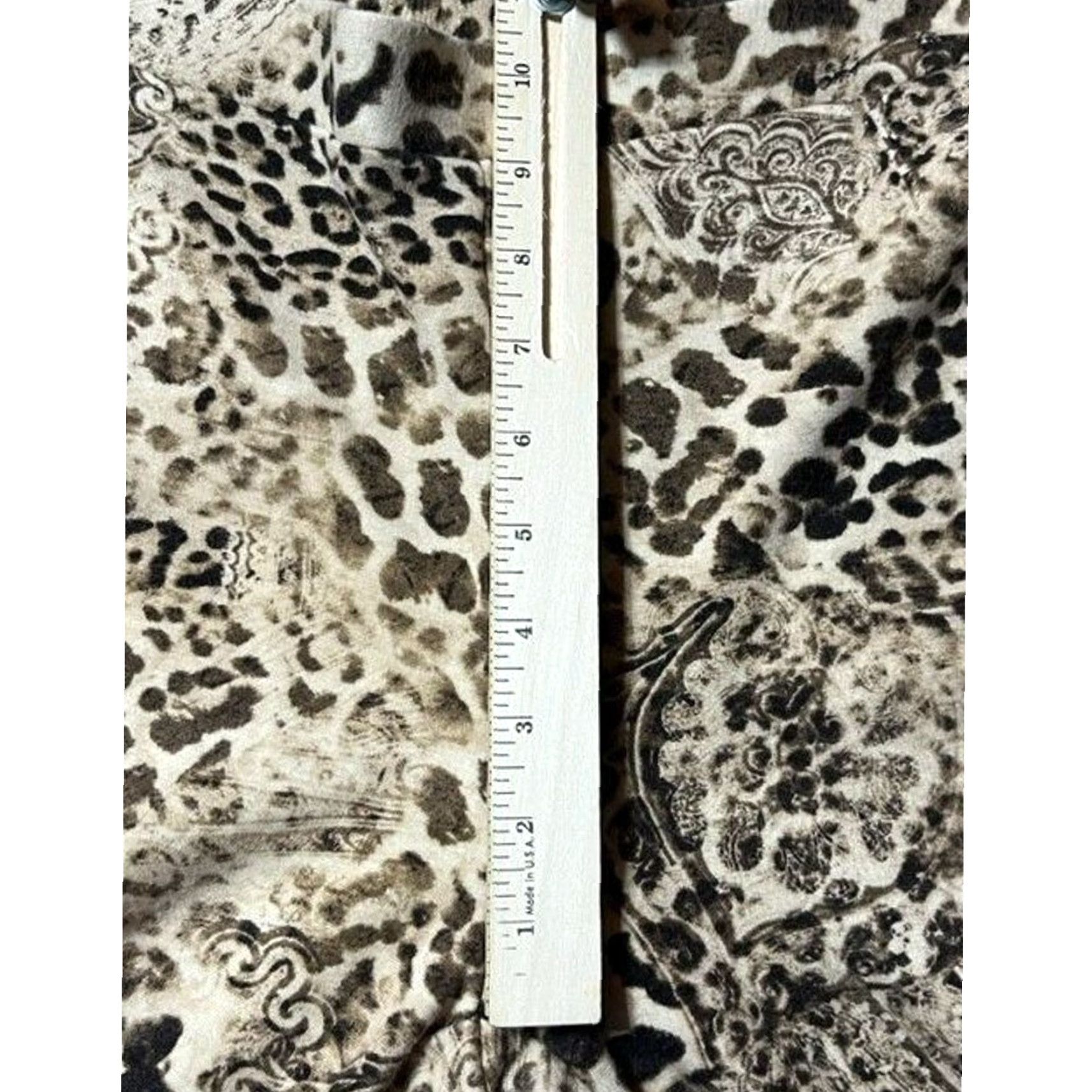 Vintage VINTAGE Chico's Leggings 1 Leopard Print Paisley Statement Edgy Boho Glam Retro 90s Y2K Size 25" / US 0 / IT 36 - 7 Thumbnail