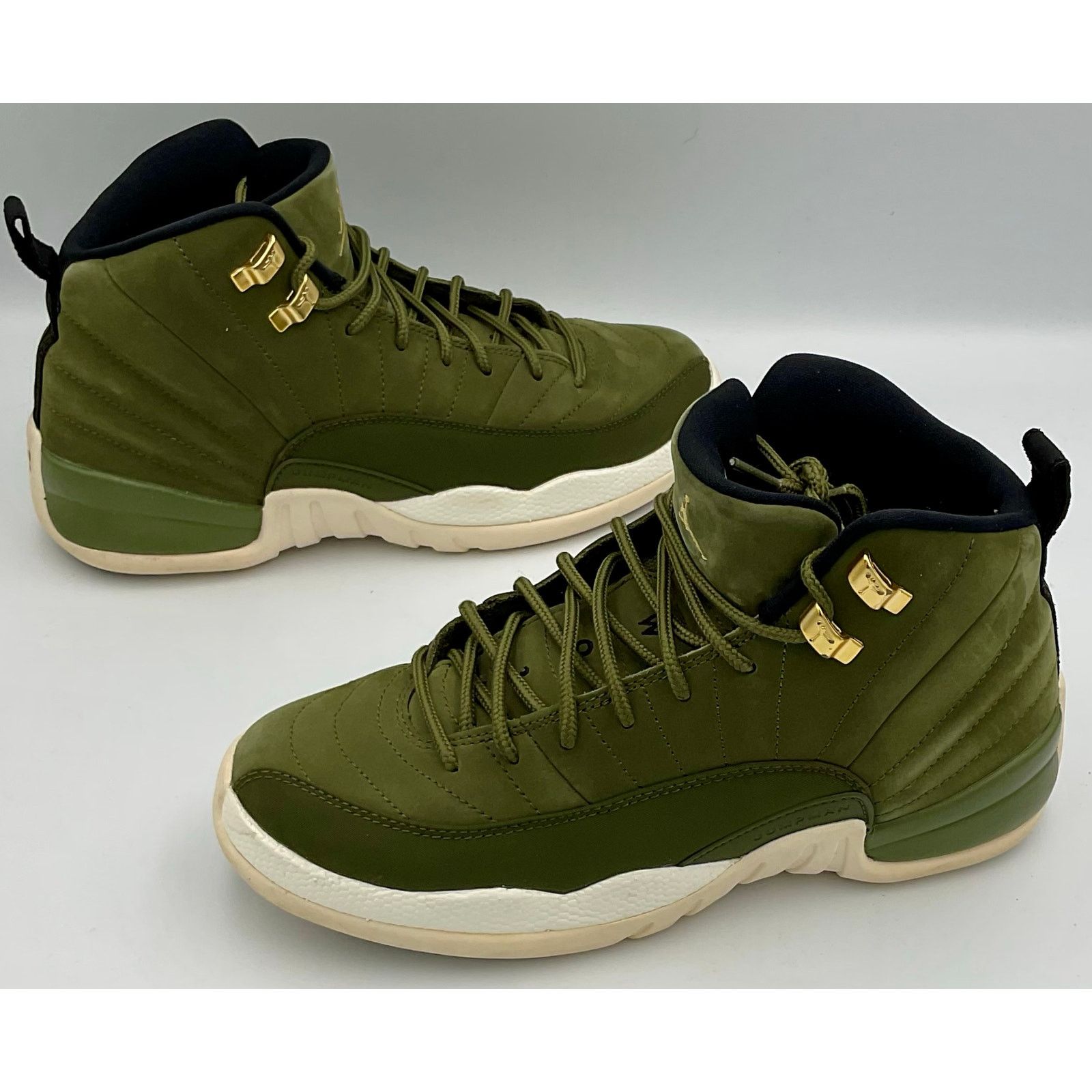 Nike AIR JORDAN 12 RETRO OLIVE GREEN Chris Paul SZ 6.5 153265-301 Size US 6.5 / EU 39-40 - 2 Thumbnail