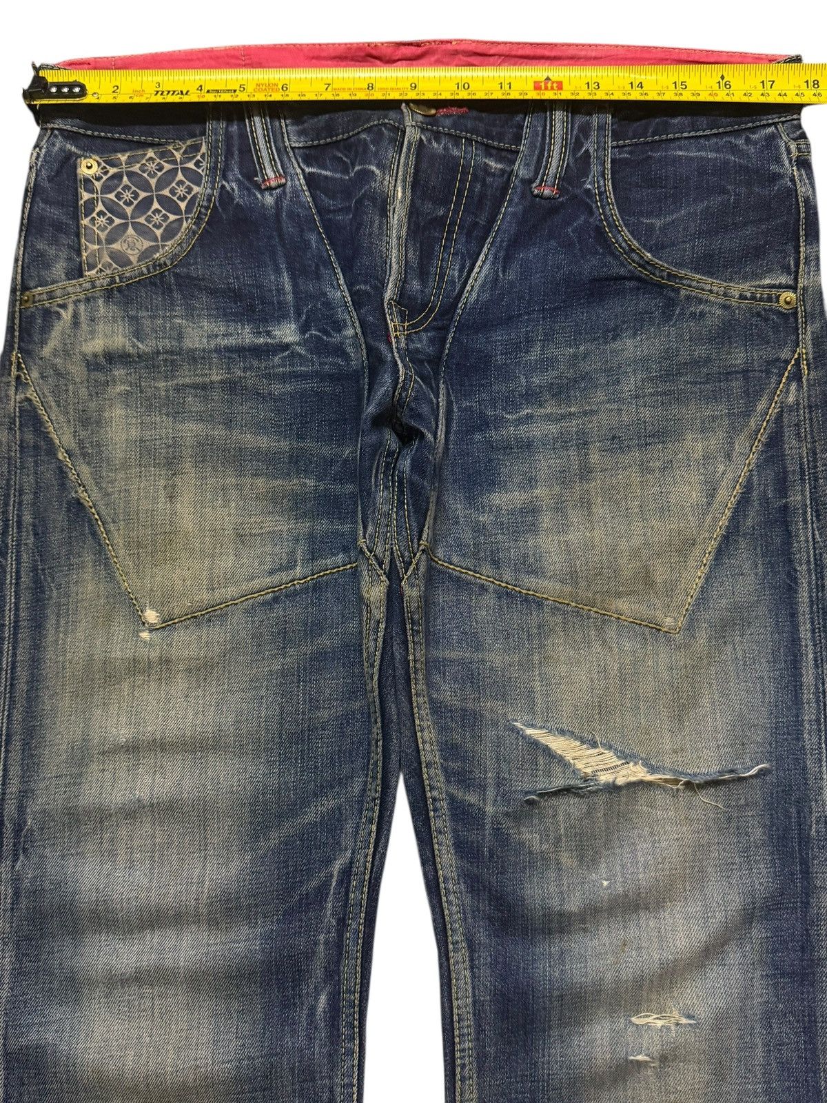 Eternal Vintage Japan Eternal Mud Wash Faded Whisker Straight Leg Size US 35 - 9 Thumbnail