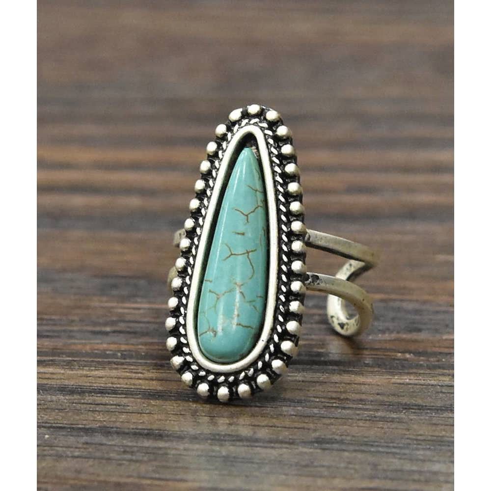 Other Turquoise Adjustable Statement Cuff Ring for Stylish Comfort Size ONE SIZE - 1 Thumbnail
