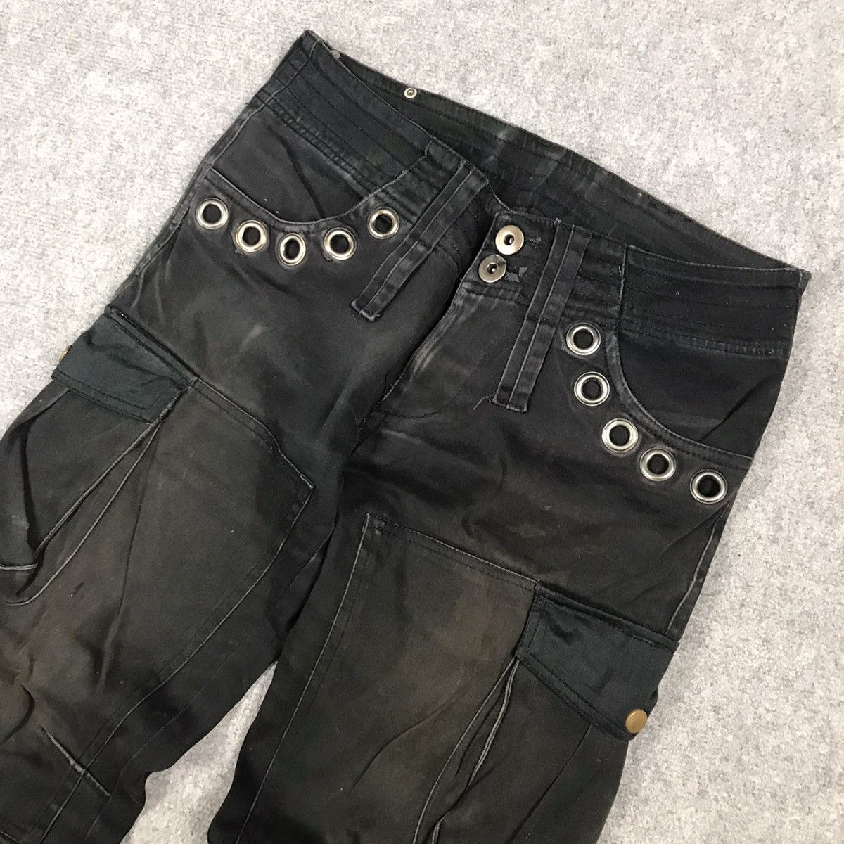 Japanese Brand 🔥SEMANTICDESIGN CARGO ZIPPER DESIGN BLACK FADED DENIM PANTS Size US 30 / EU 46 - 10 Thumbnail