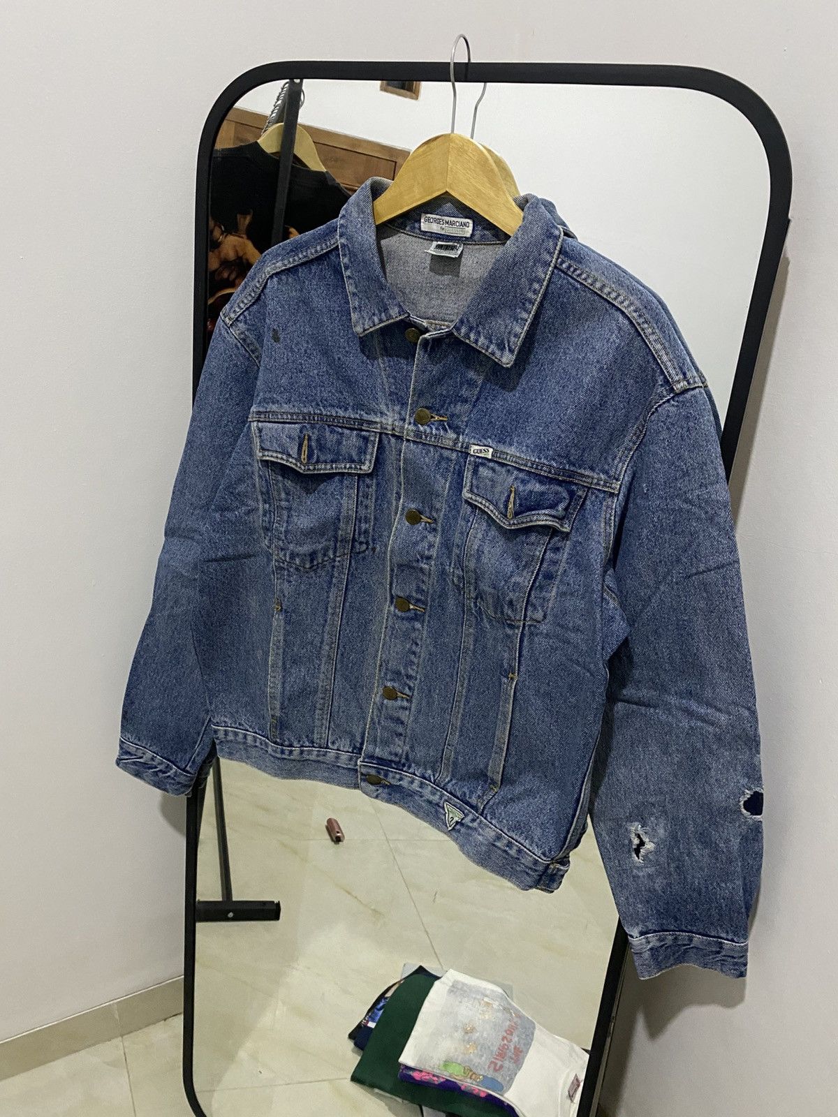 Other Guess Vintage Denim Jacket / Original USA Guess Jeans Jacket Size US L / EU 52-54 / 3 - 1 Thumbnail