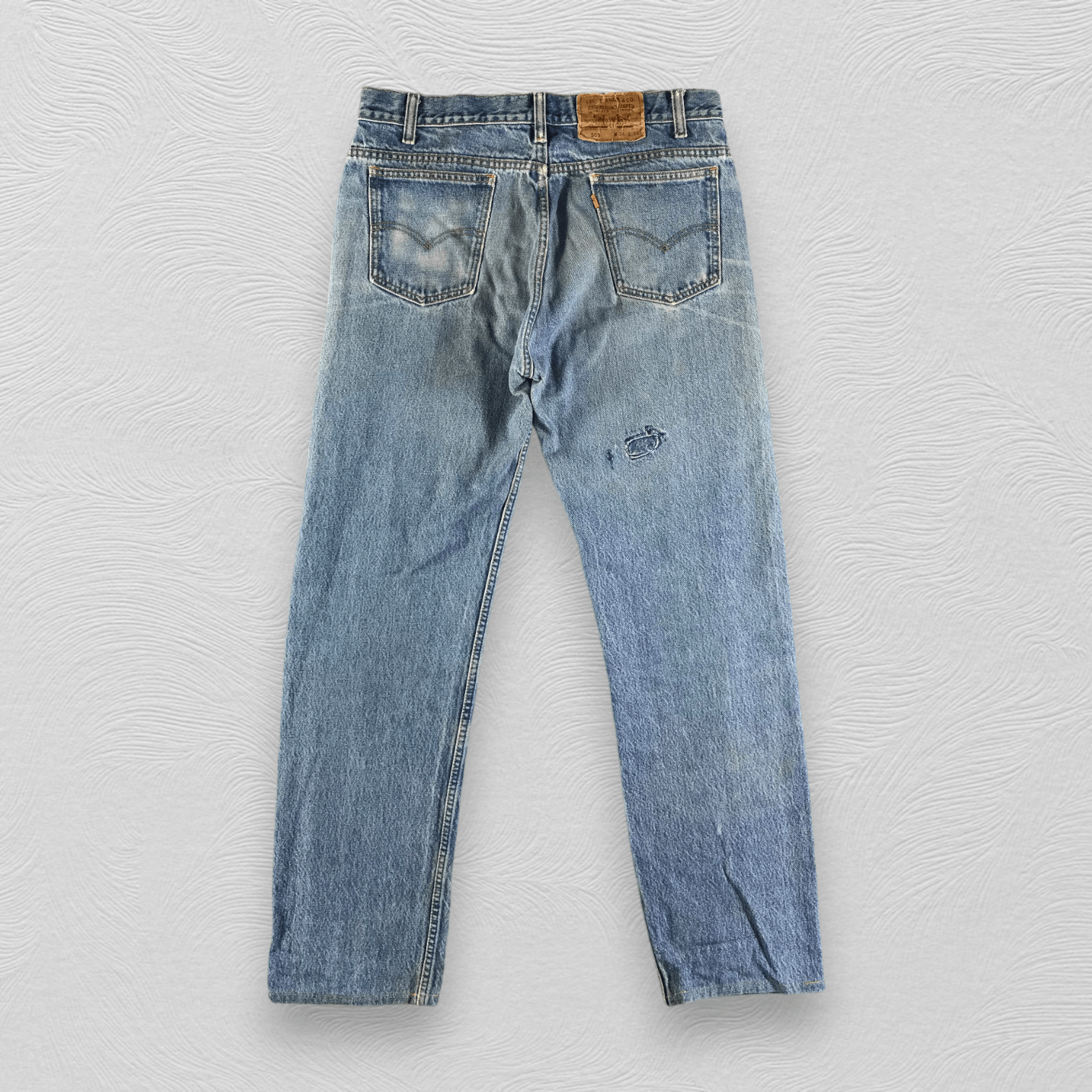 Levi's Vintage Levis 505 Jeans Orange Tab Distress Denim KJ2993 Size US 33 - 2 Thumbnail