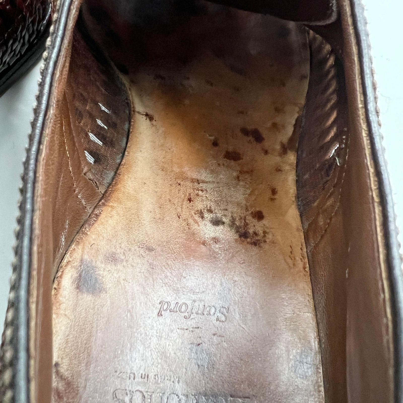 Allen Edmonds Allen Edmonds Sanford Leather Lace Ups In Oak Brown Size US 12 / EU 45 - 10 Thumbnail