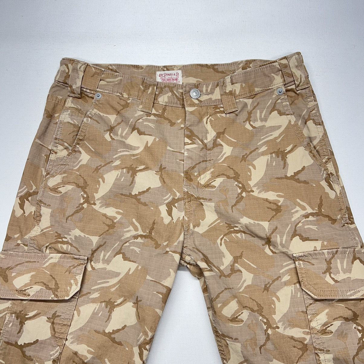 Levi's Levis Cargo Pants Brown Camo Ripstop Straight Tactical Y2K Size US 29 - 4 Thumbnail
