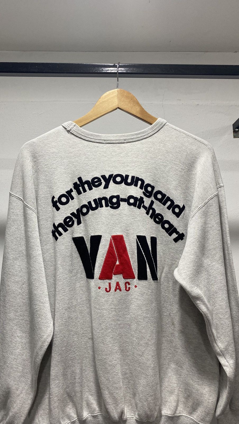 Van × Vintage VAN JAC JAPAN KNIT SWEATER BACKHIT SPELLOUT Size US L / EU 52-54 / 3 - 4 Thumbnail