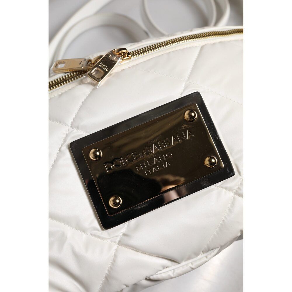 Dolce & Gabbana Dolce & Gabbana White Quilted Logo Plaque Belt Waist Fanny P Size ONE SIZE - 6 Thumbnail