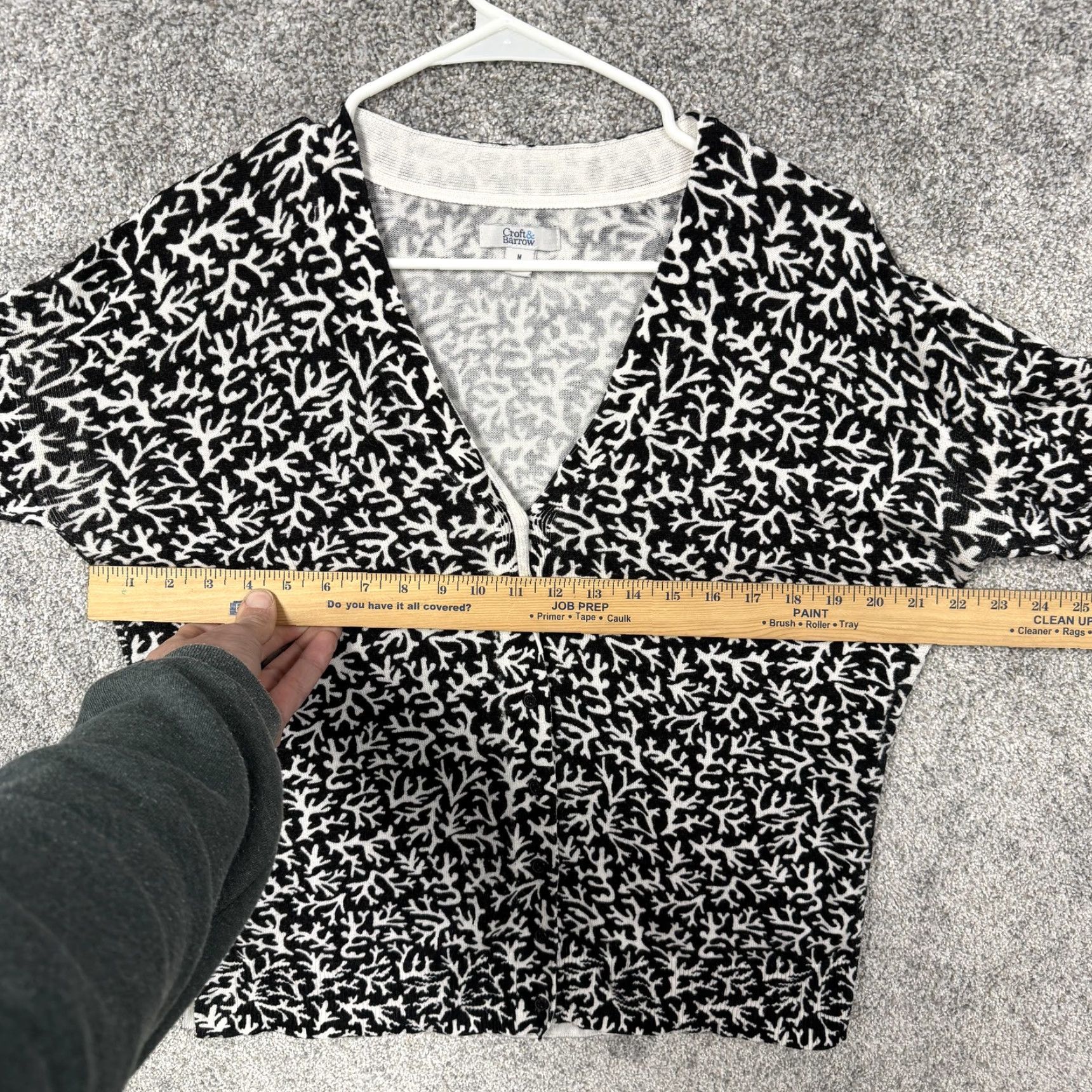 Croft & Barrow Croft & Barrow Cardigan Sweater M Black White Layering Artsy Preppy Office Chic Size M / US 6-8 / IT 42-44 - 4 Thumbnail