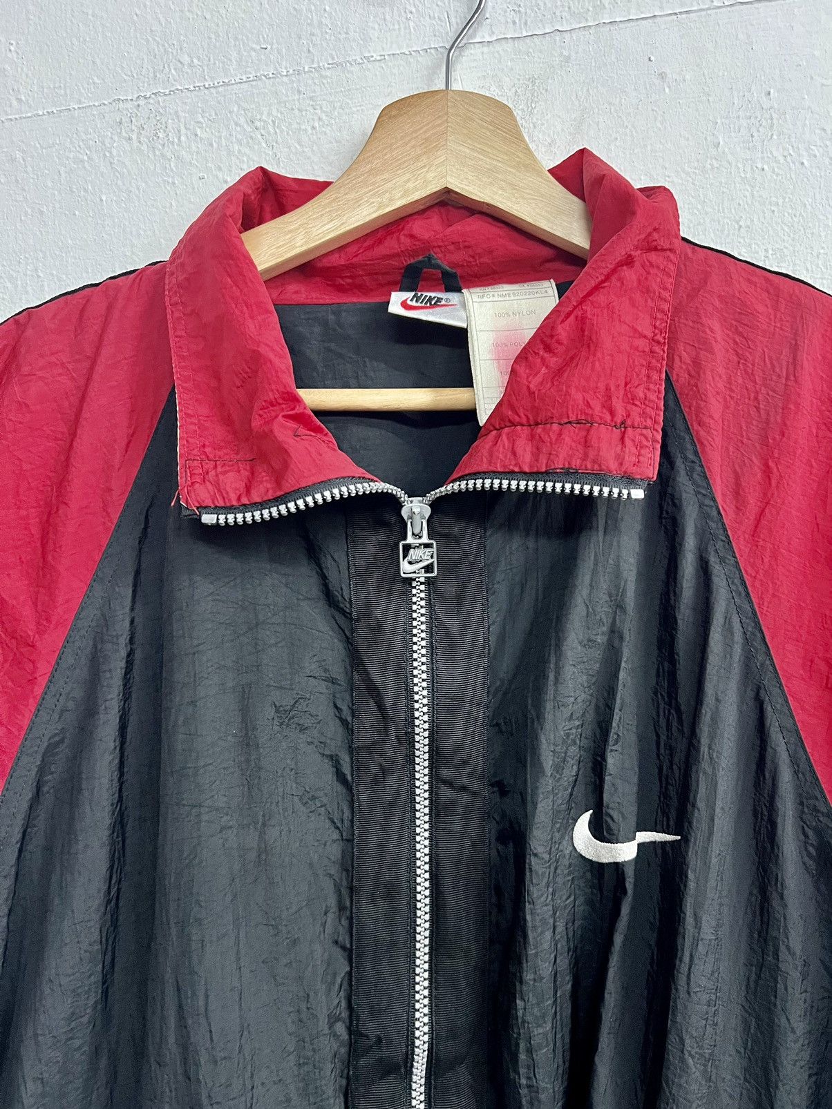 Nike × Vintage Vintage 90s Nike Windbreaker Zipper Jacket Size US XL / EU 56 / 4 - 9 Thumbnail