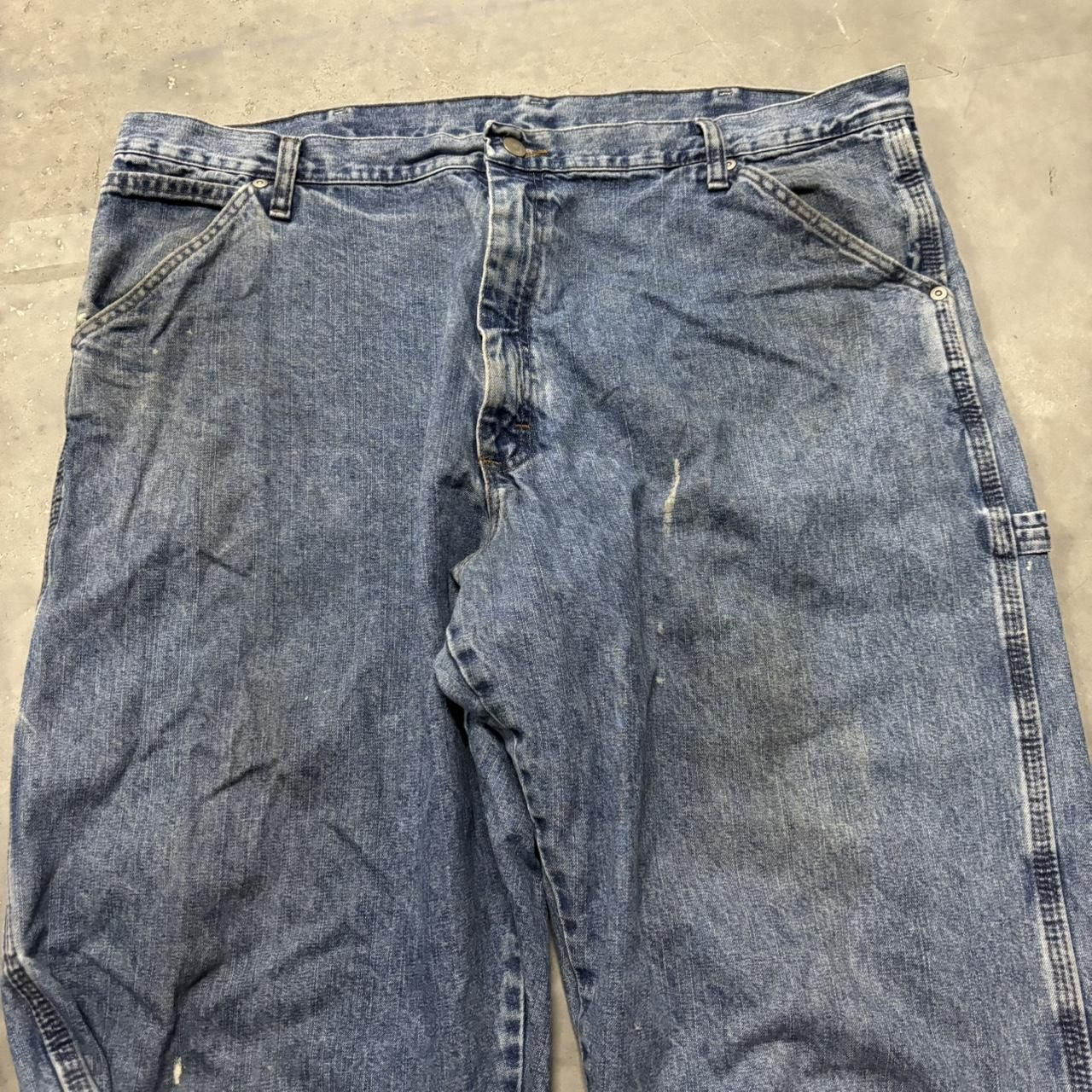 Japanese Brand × Vintage Crazy Vintage Y2K/2000s Baggy Medium Wash Workwear Carpenter Skater Denim Jeans! Size US 40 / EU 56 - 5 Thumbnail