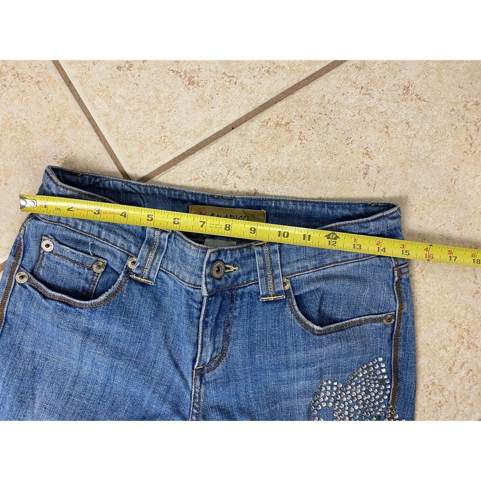 Other VTG Z Cavaricci Denim Jeans Rhinestones Graffiti Bootcut Size 25" / US 0 / IT 36 - 12 Thumbnail