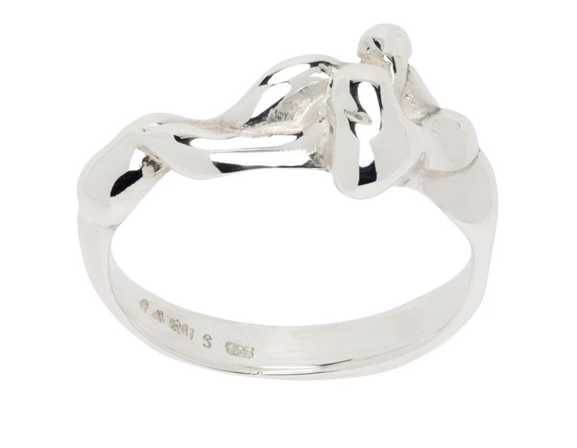 image of Ssense Faris Lava Ring in Silver, Men's