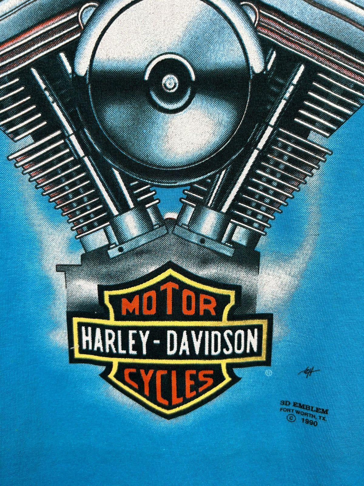 Harley Davidson × Vintage Vintage 3D Emblem Harley Davidson 1990 T shirt Size US L / EU 52-54 / 3 - 8 Thumbnail